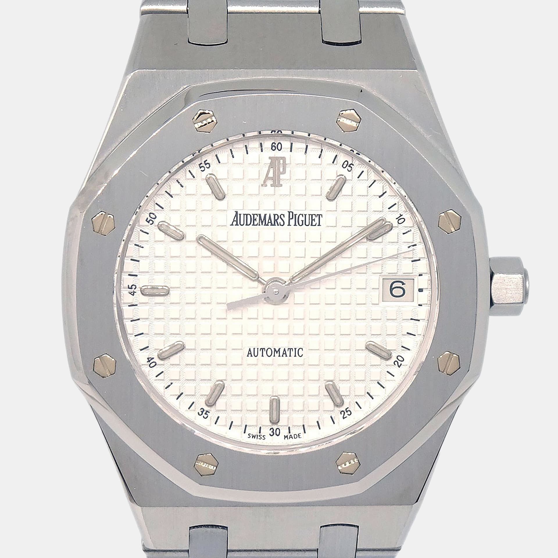 Audemars Piguet White Royal Oak 14790ST Automatic Stainless Steel Women's Wristwatch 36mm