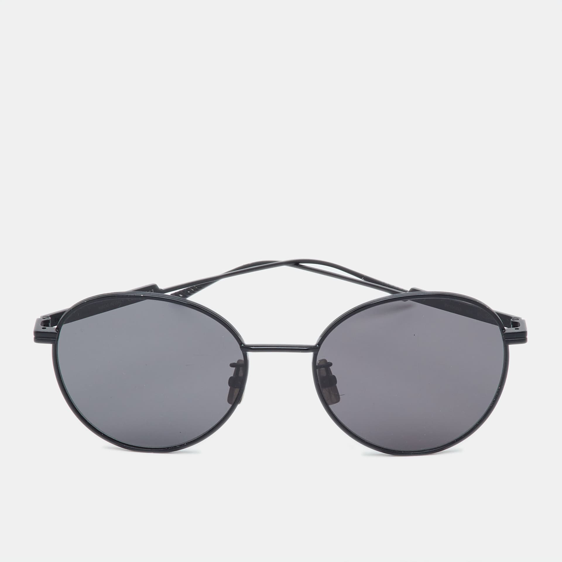 Bottega Veneta Black/Grey BV1042SA Round Sunglasses
