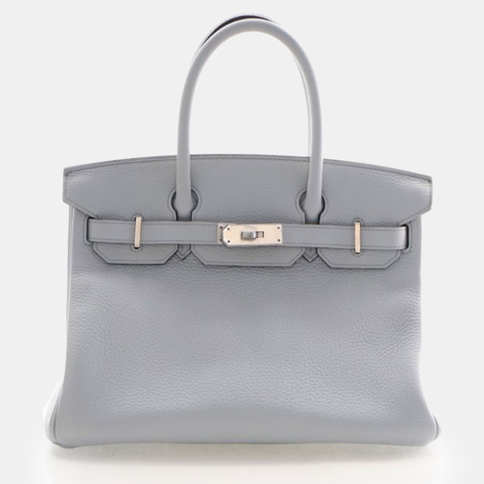 Hermes Birkin 30 Bleu Pale Togo Calfskin Leather Top Handle Bag