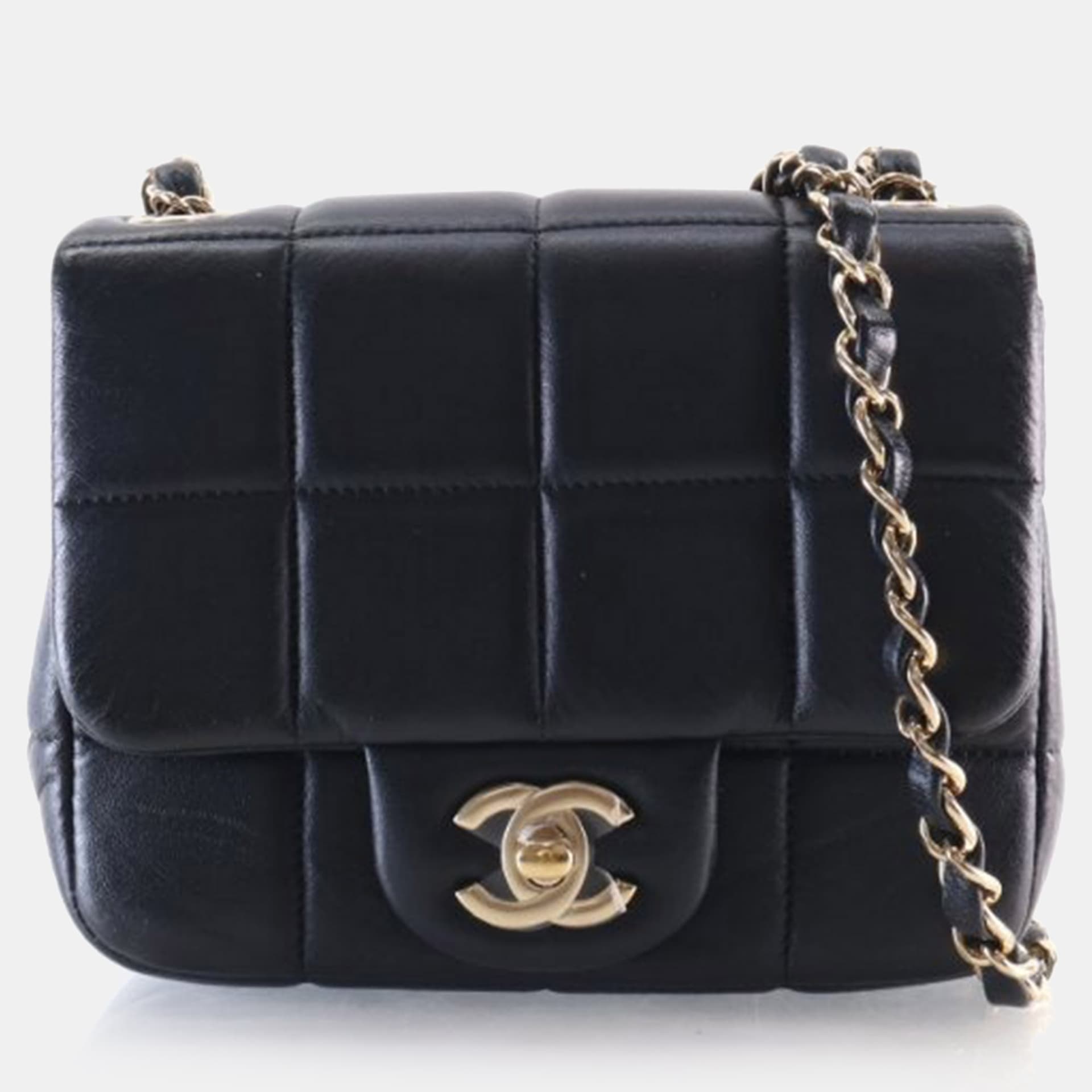 Chanel Mini Black Lambskin Resin Crystal Monacoco Square Flap Bag