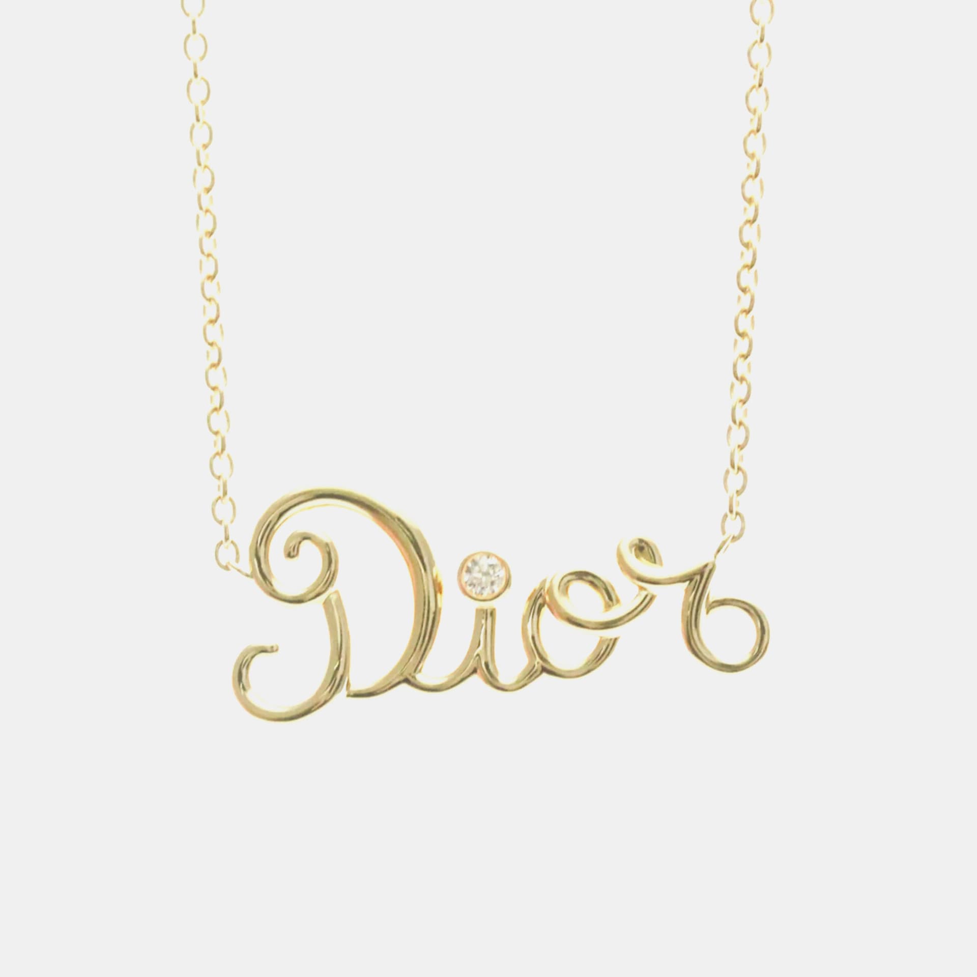 Christian Dior Dioramour Necklace 18K Yellow Gold Diamond Pendant Necklace