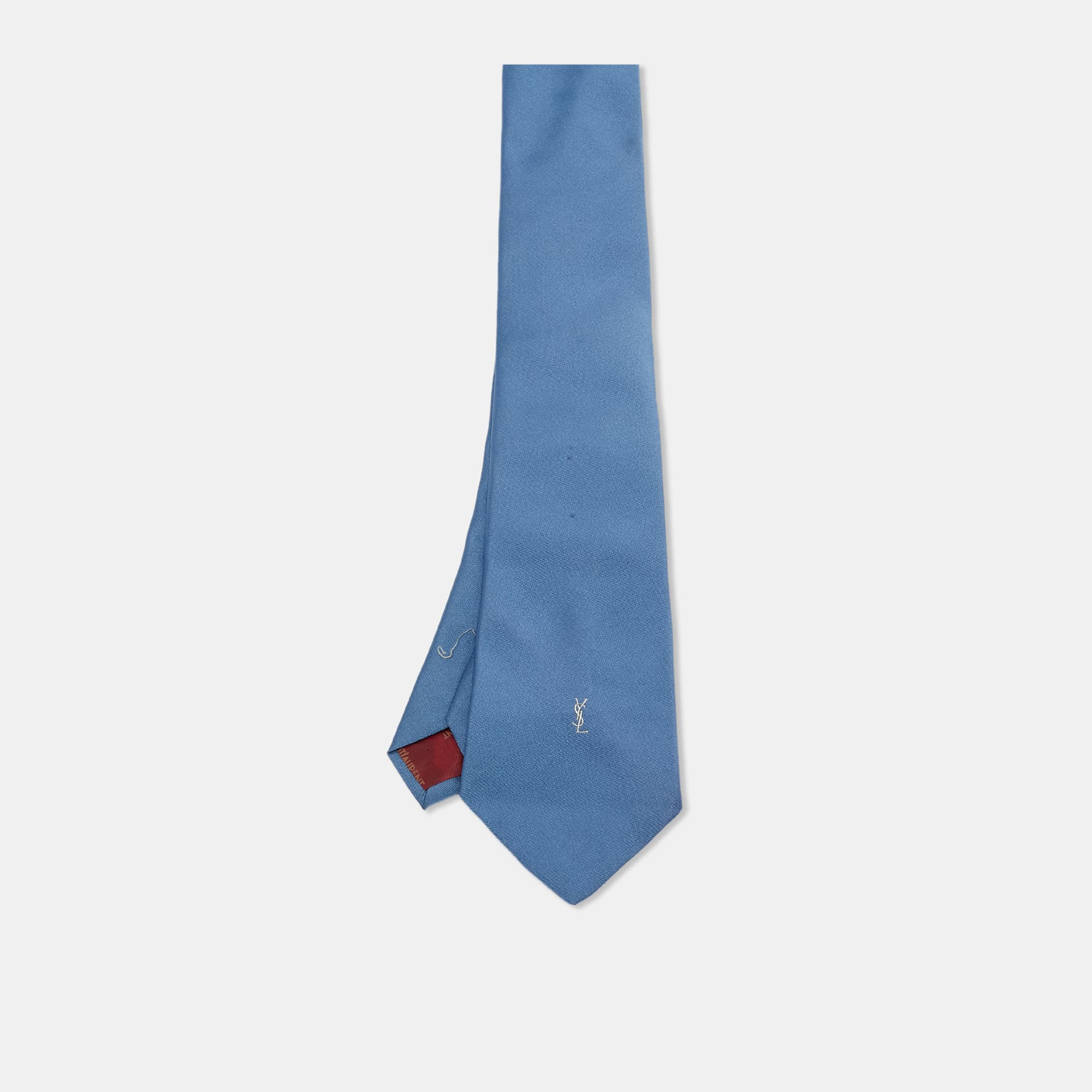 Yves Saint Laurent Vintage Blue Silk Classic Tie