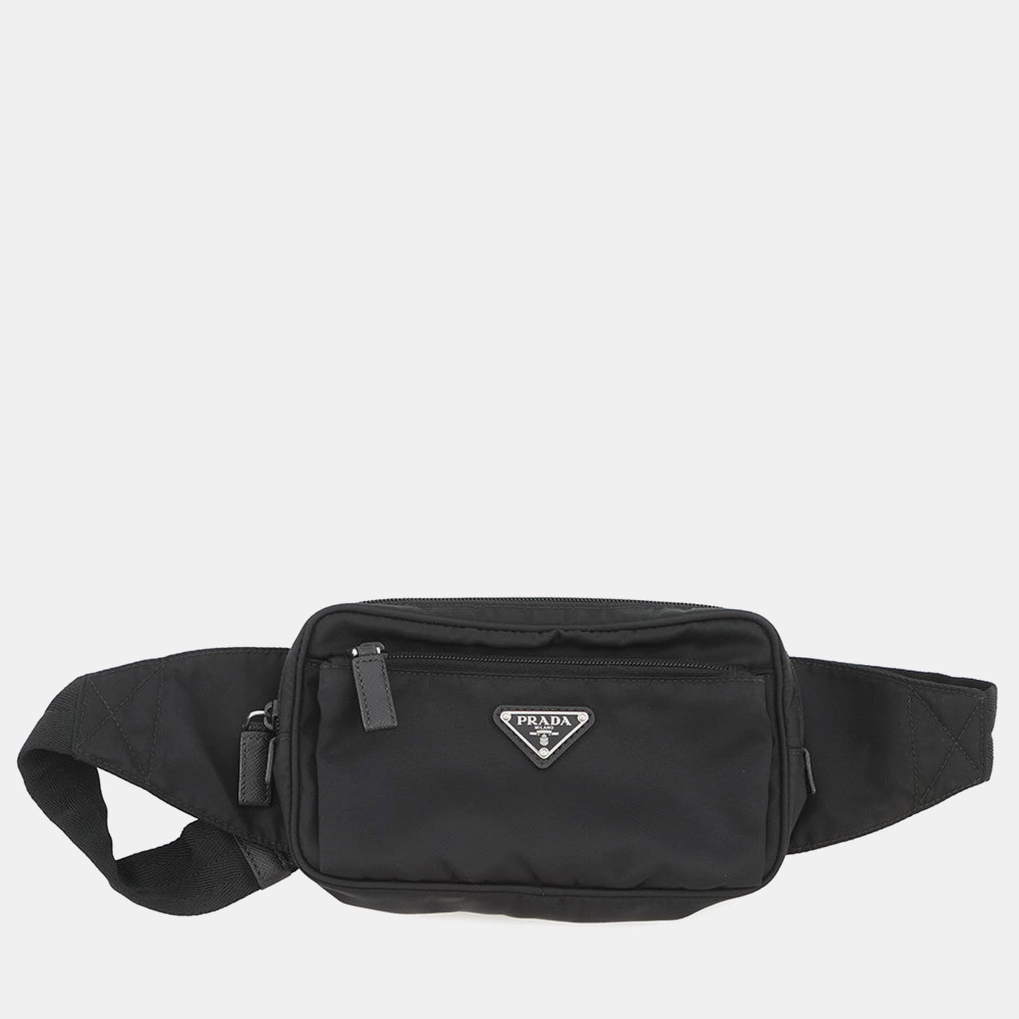 Prada Black Nylon Waist Bag 2V l977