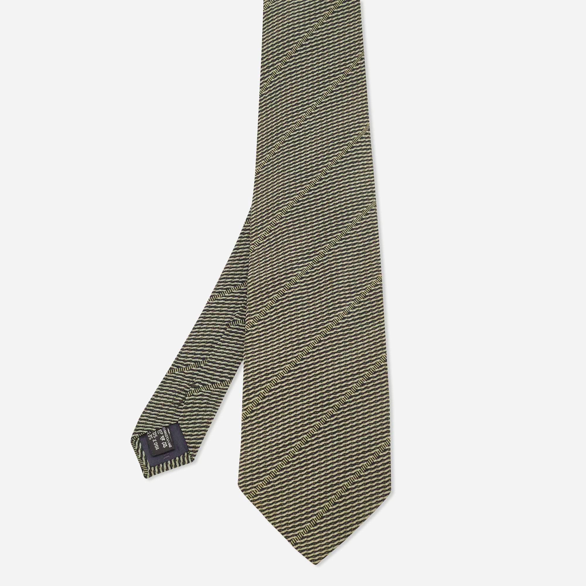 Giorgio Armani Bicolour Diagonal Striped Silk Traditional Tie