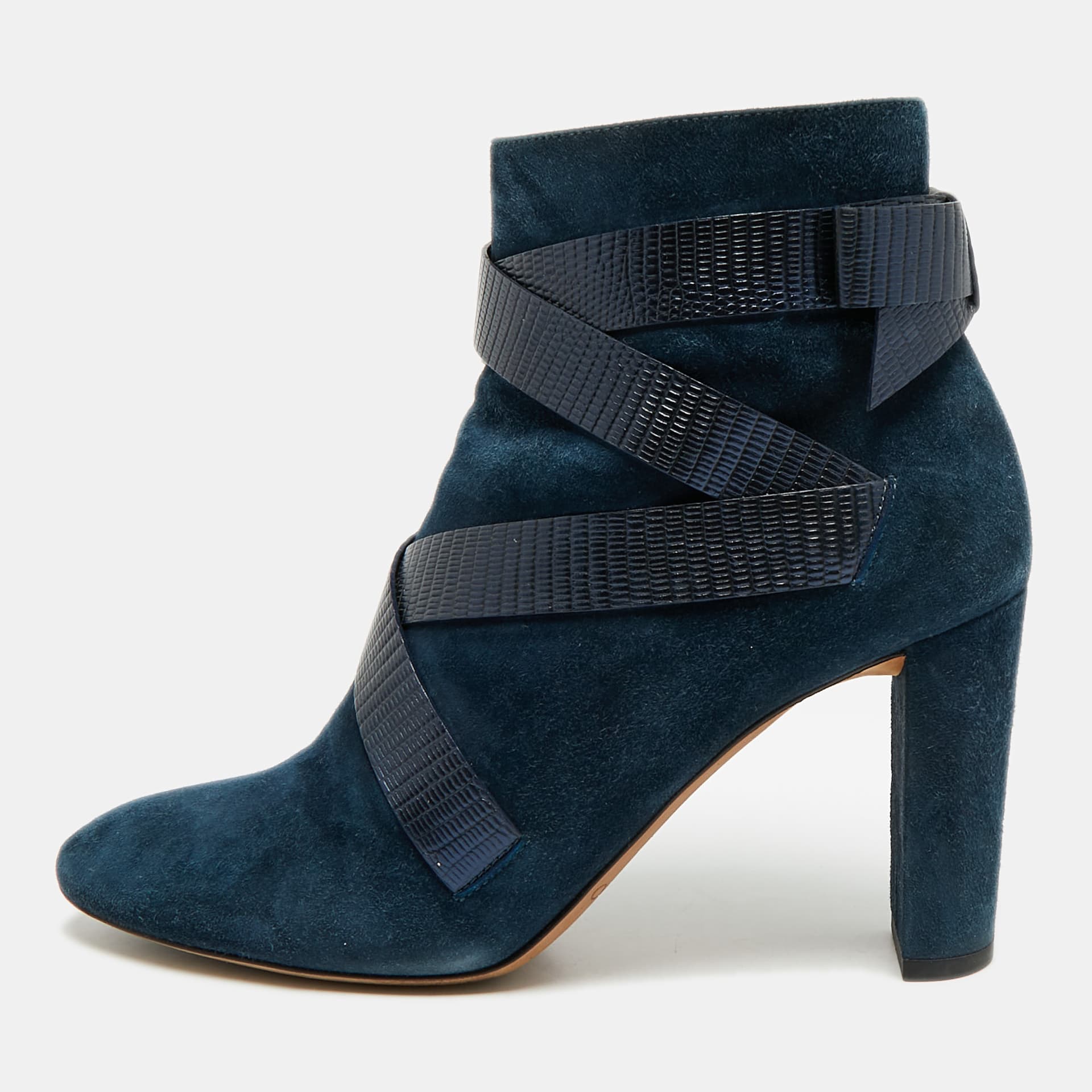 Jimmy Choo Legion Size 39 Navy Blue/Black Suede Ankle Length Boots