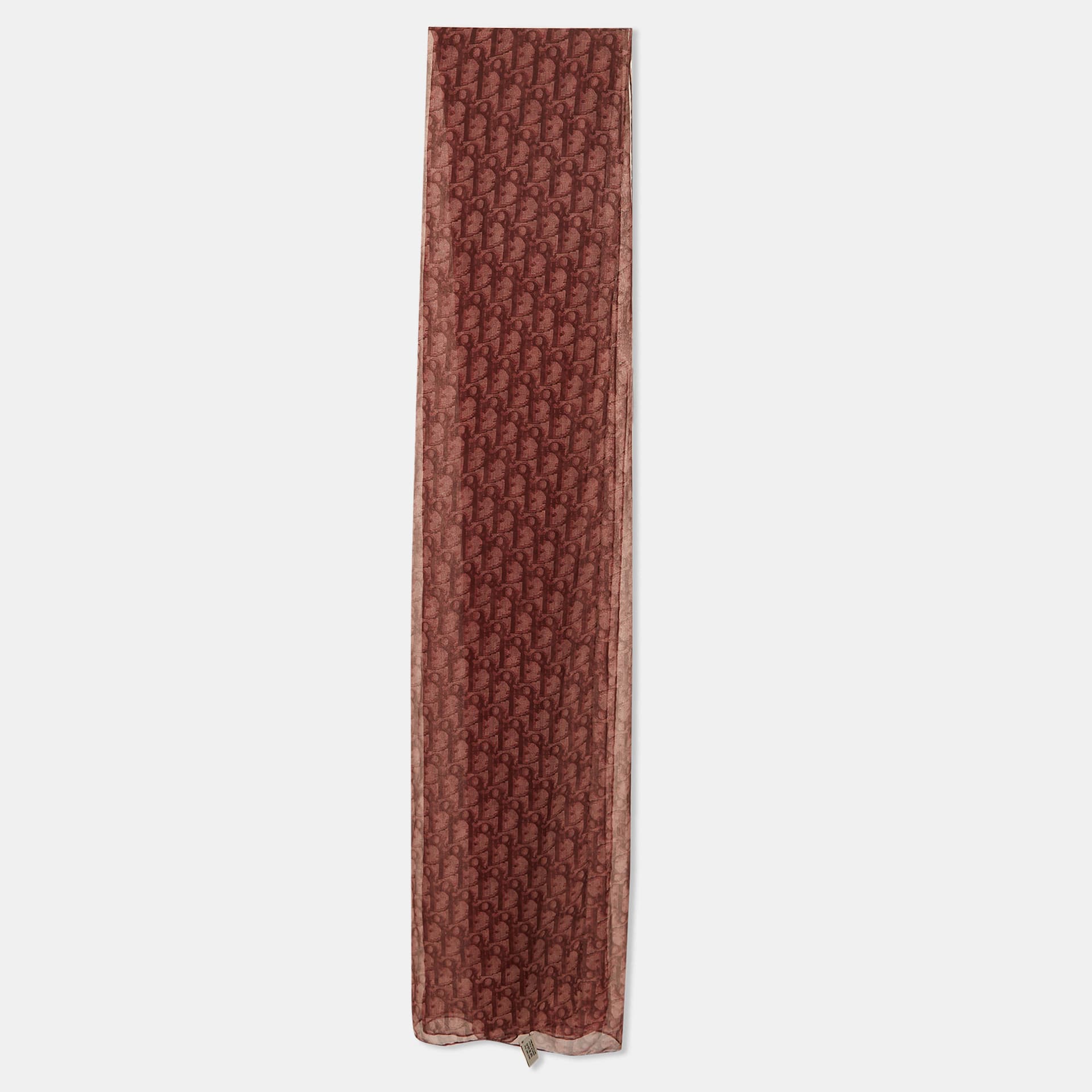 Christian Dior Burgundy Oblique Silk Scarf