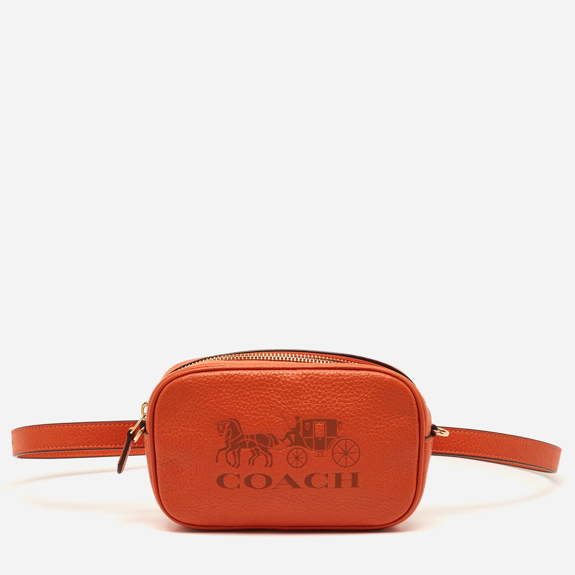 Coach Jes Orange Leather Convertible Belt Bag