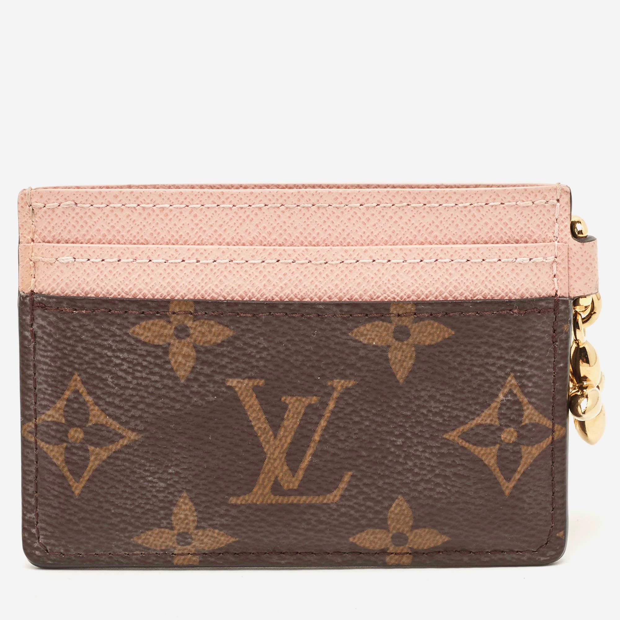 Louis Vuitton LV Charms Rose Ballerine Monogram Canvas Card Holder