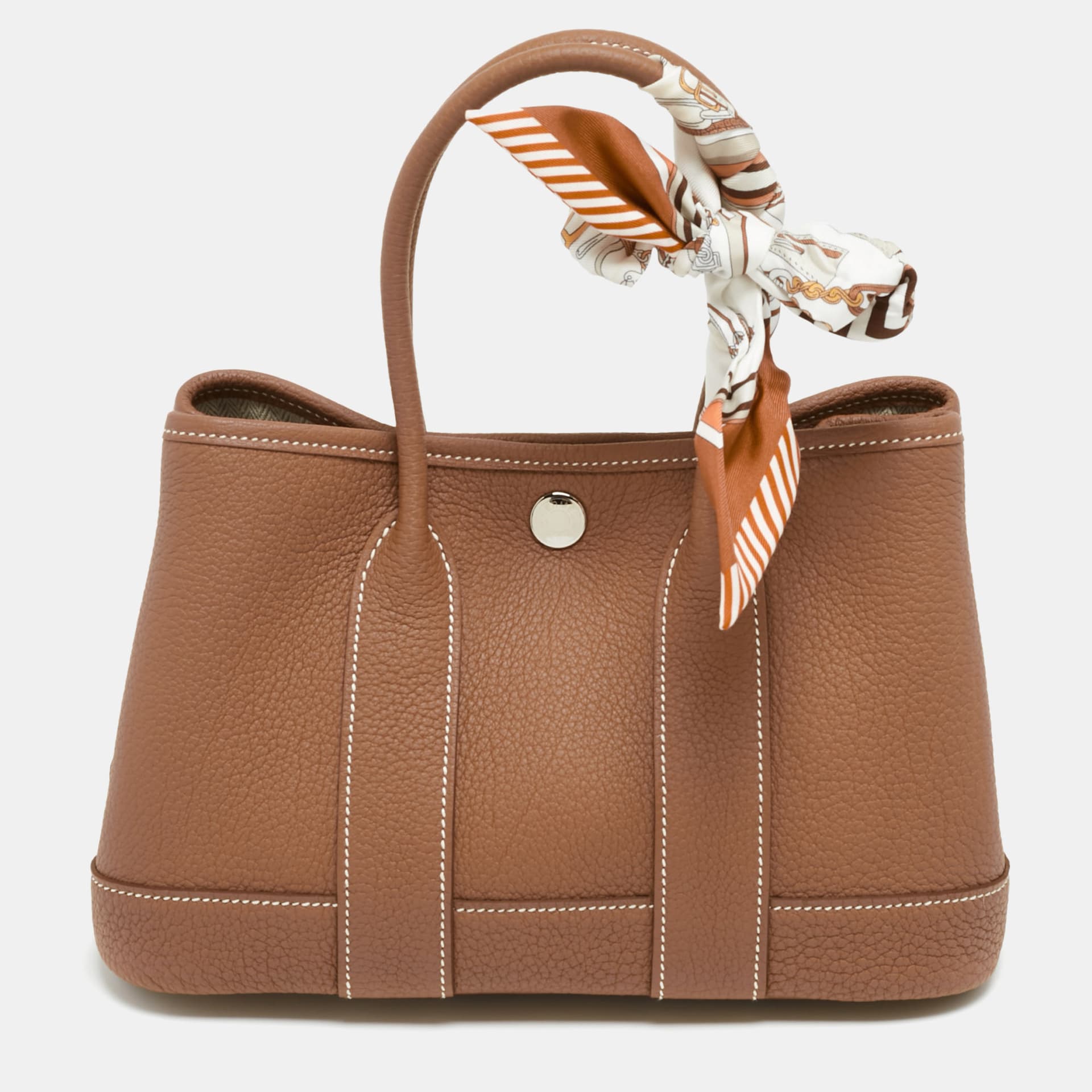 Hermes Neo Garden 23 Gold Negonda Leather Tote
