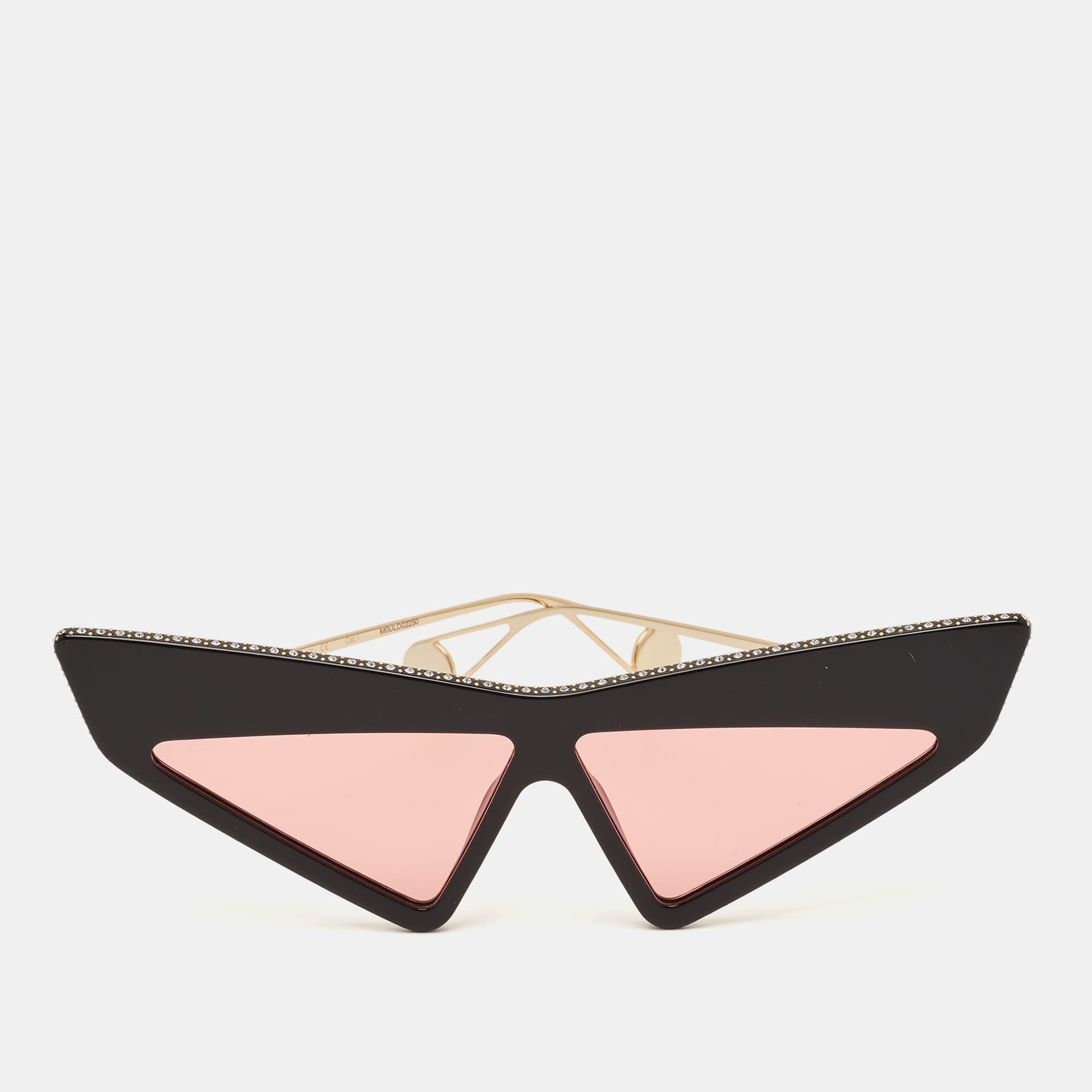 Gucci Black/Pink GG0430S Crystal Geometric Sunglasses