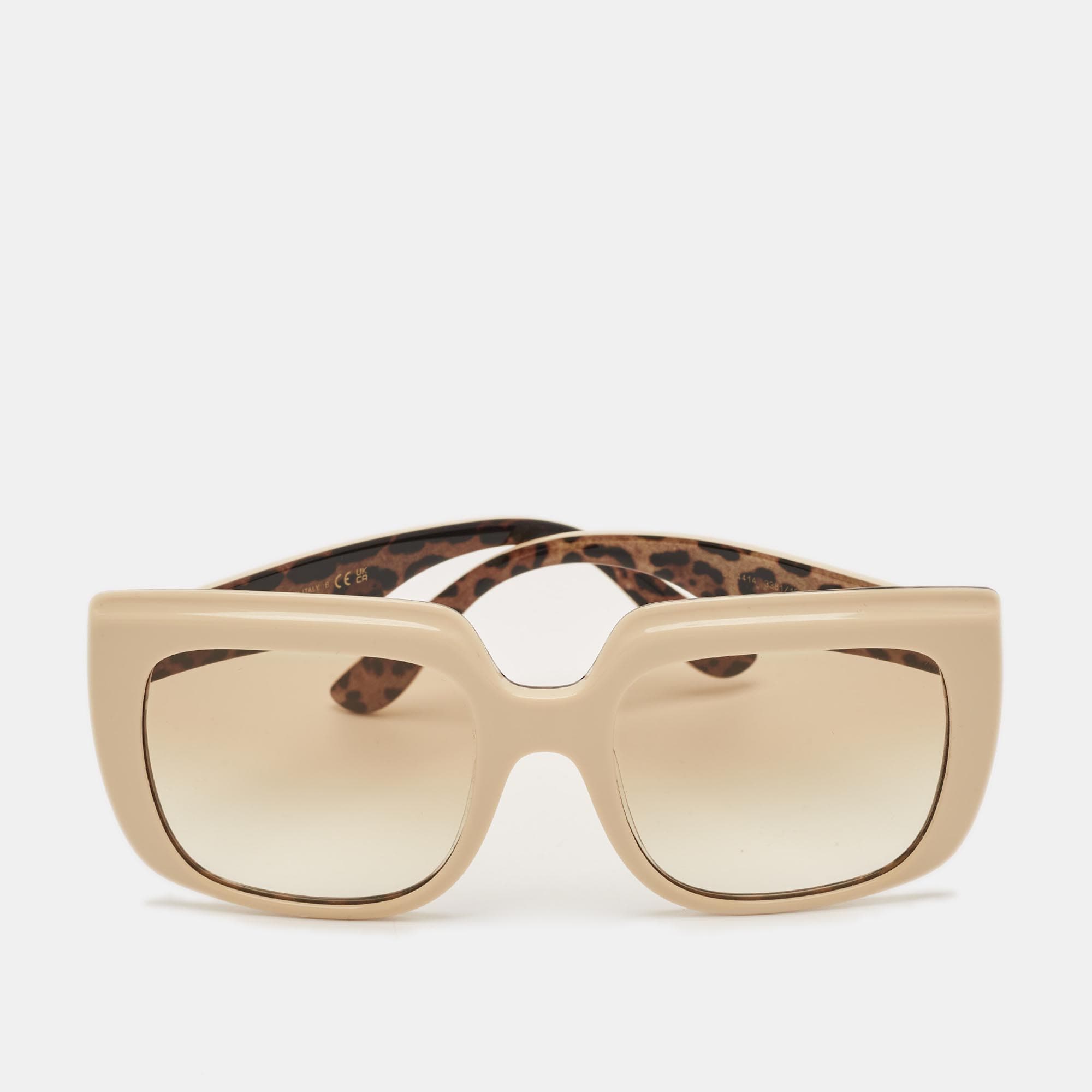 Dolce & Gabbana Beige/Brown Gradient Leopard Print DG4414 Square Sunglasses