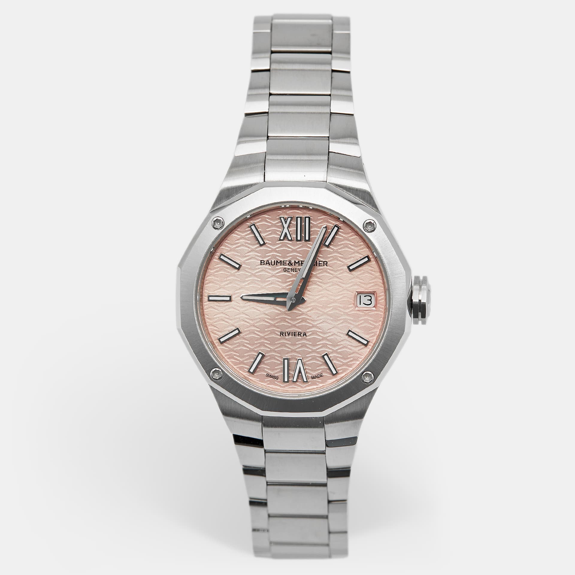 Baume & Mercier Riviera M0A10812 Pink Stainless Steel Women's Wristwatch 33 mm