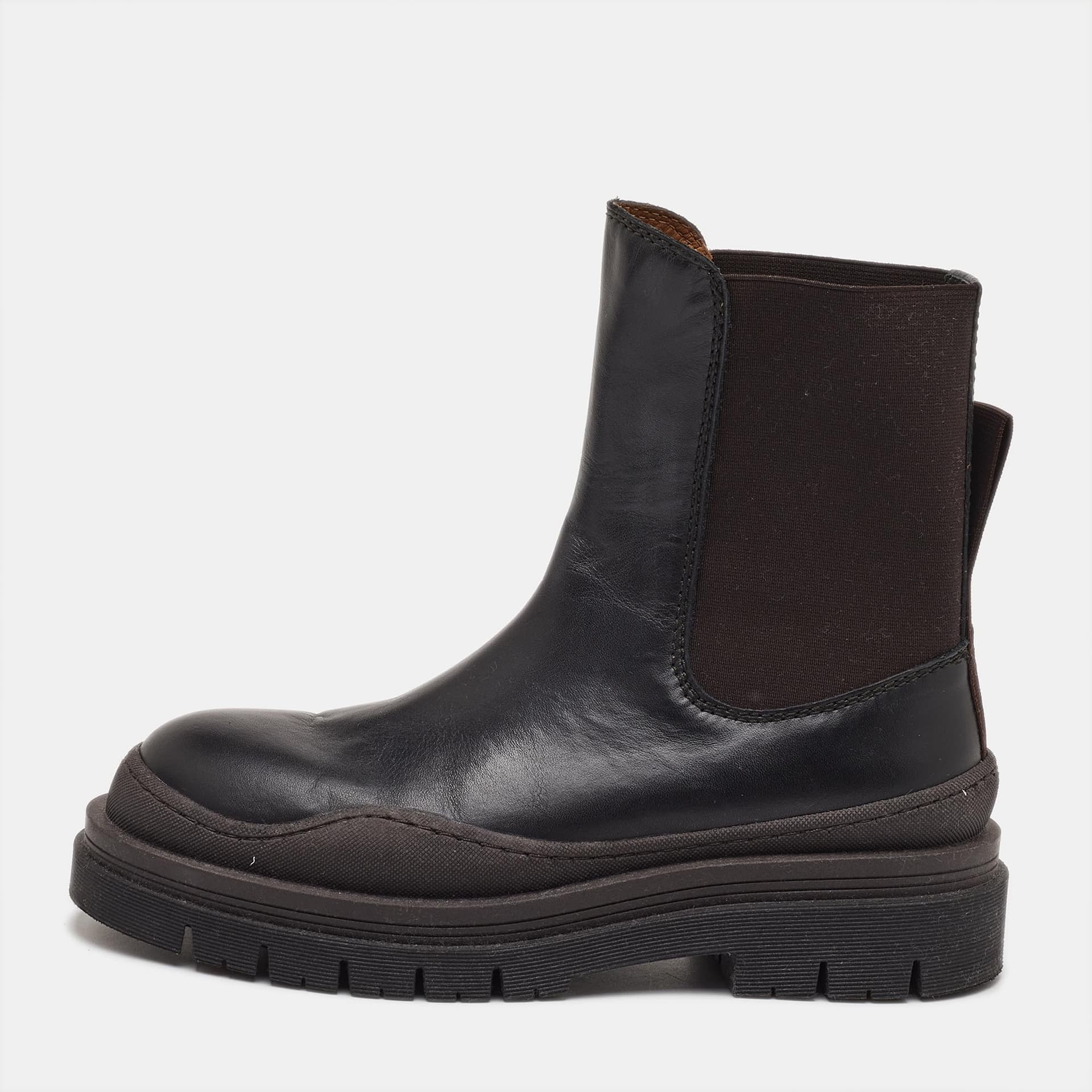 See by Chloe Ally Size 37 Black Leather Ankle Length Boots