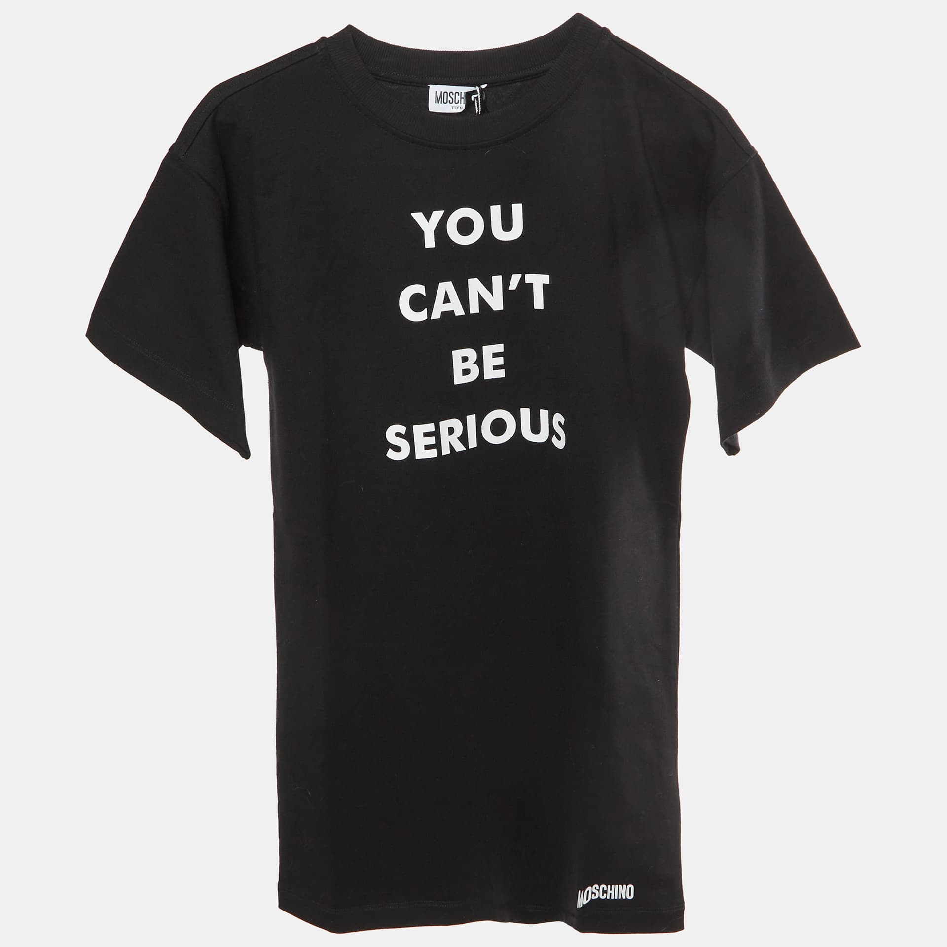 Moschino Teen Black Printed Cotton T-Shirt Dress 10Yrs