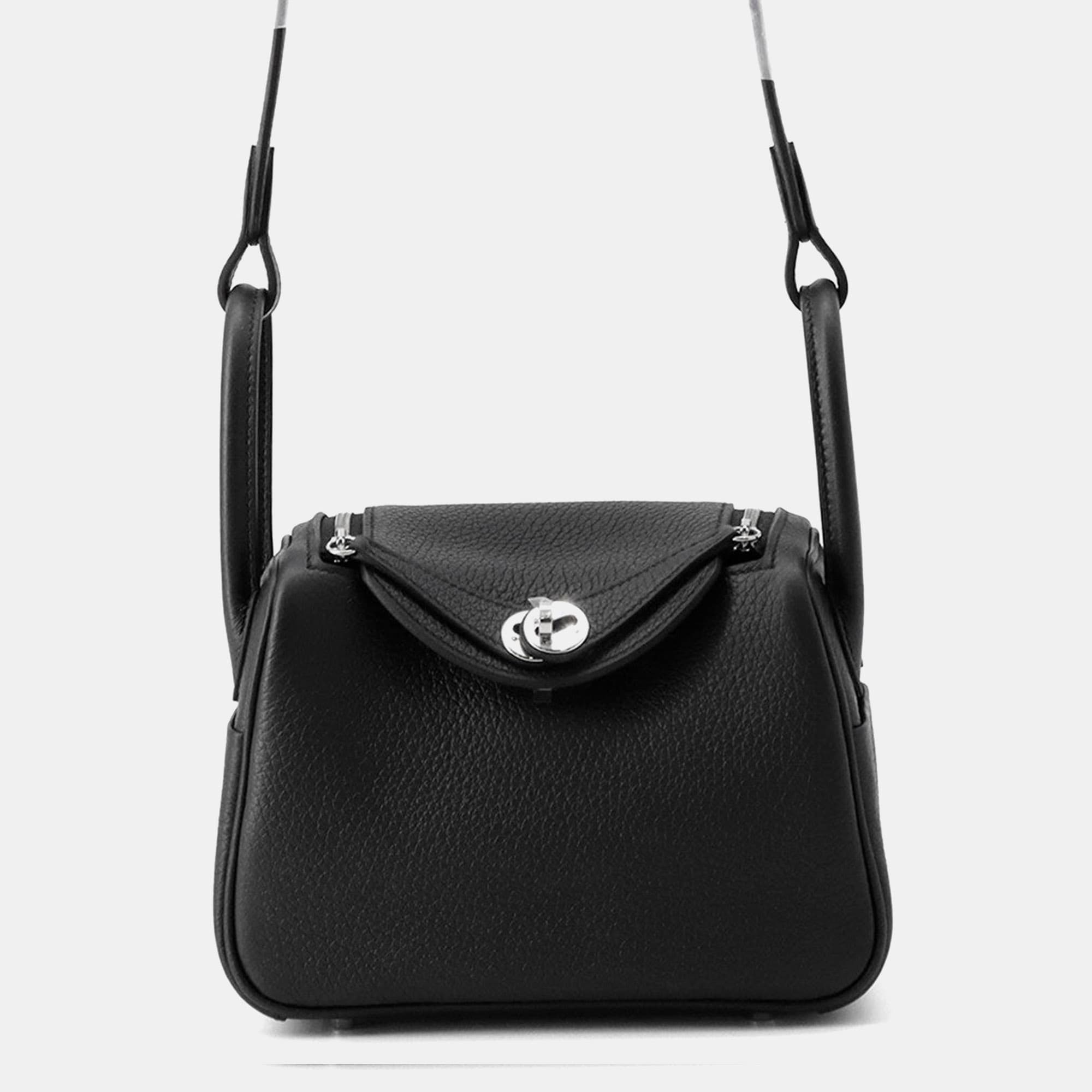 Hermes Lindy Black Taurillon Clemence Size Mini