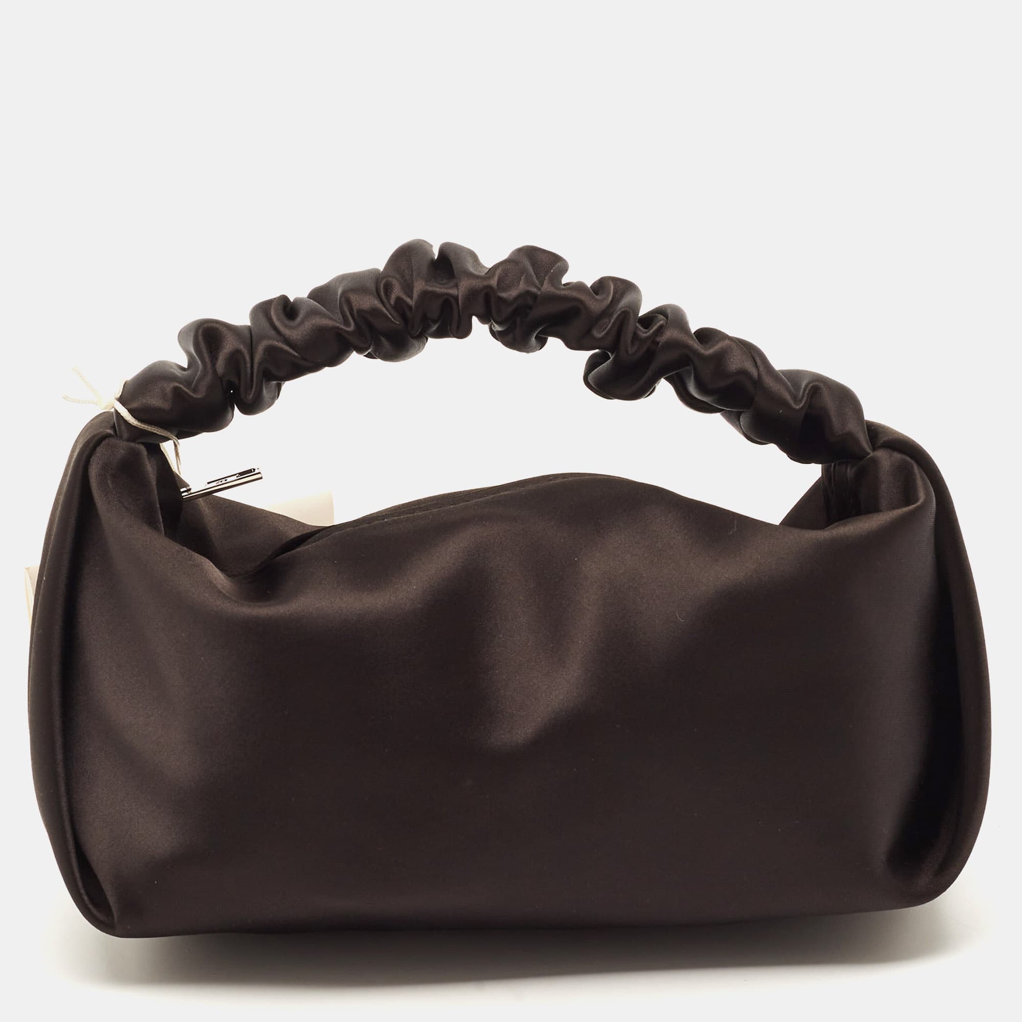 Alexander Wang Scrunchie Mini Black Satin Bag