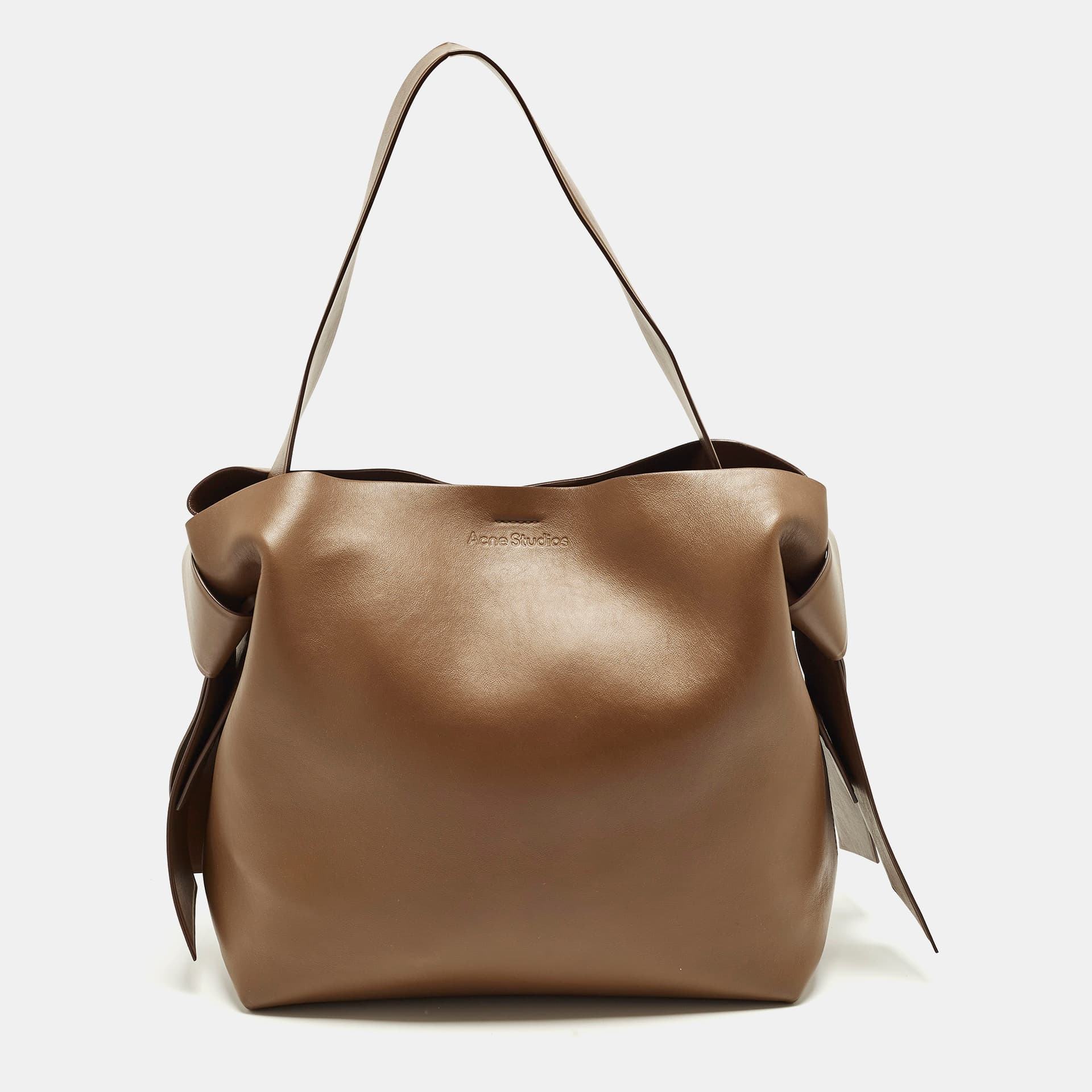 Acne Studios Musubi Midi Brown Leather Shoulder Bag