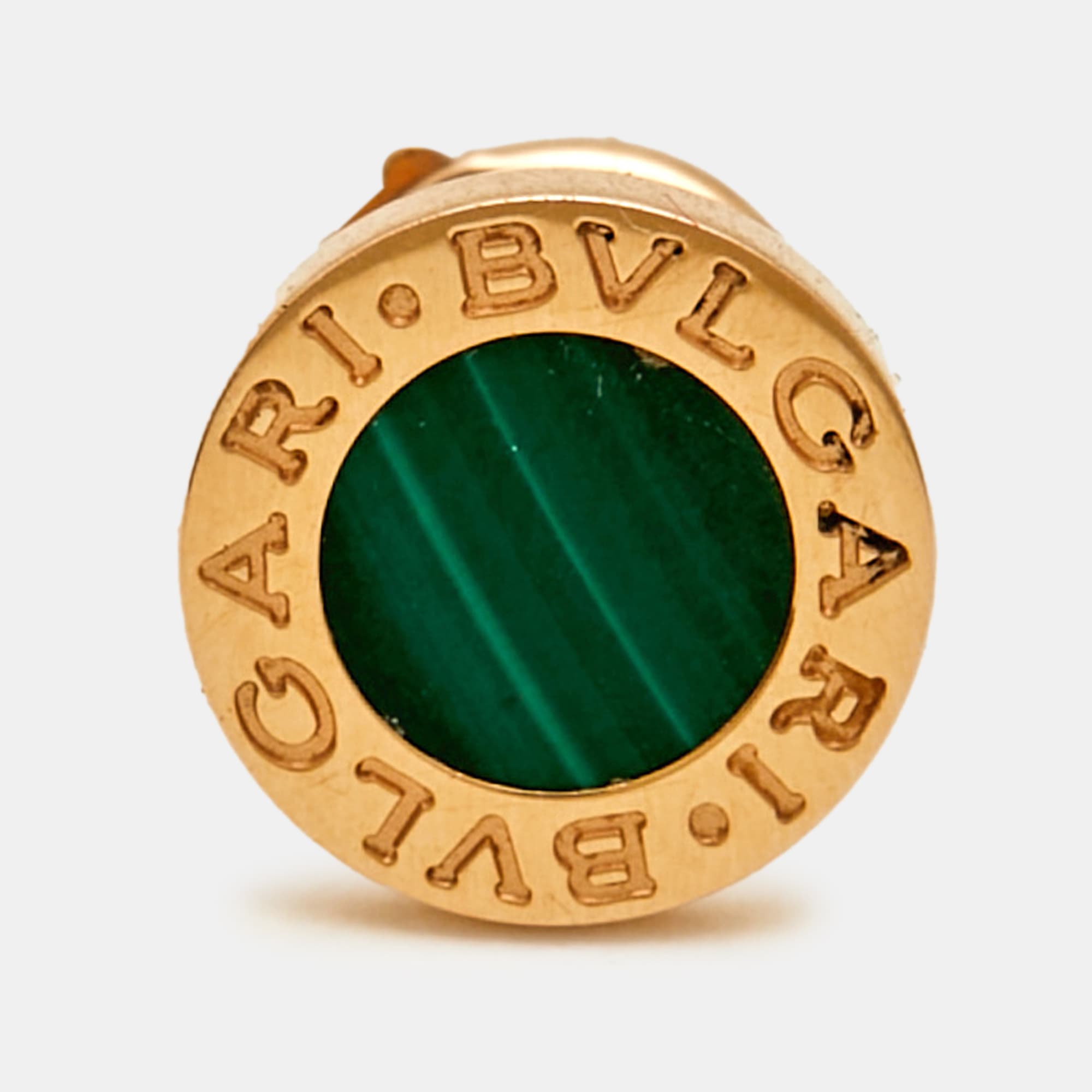 Bvlgari Bvlgari Malachite 18k Rose Gold Earring