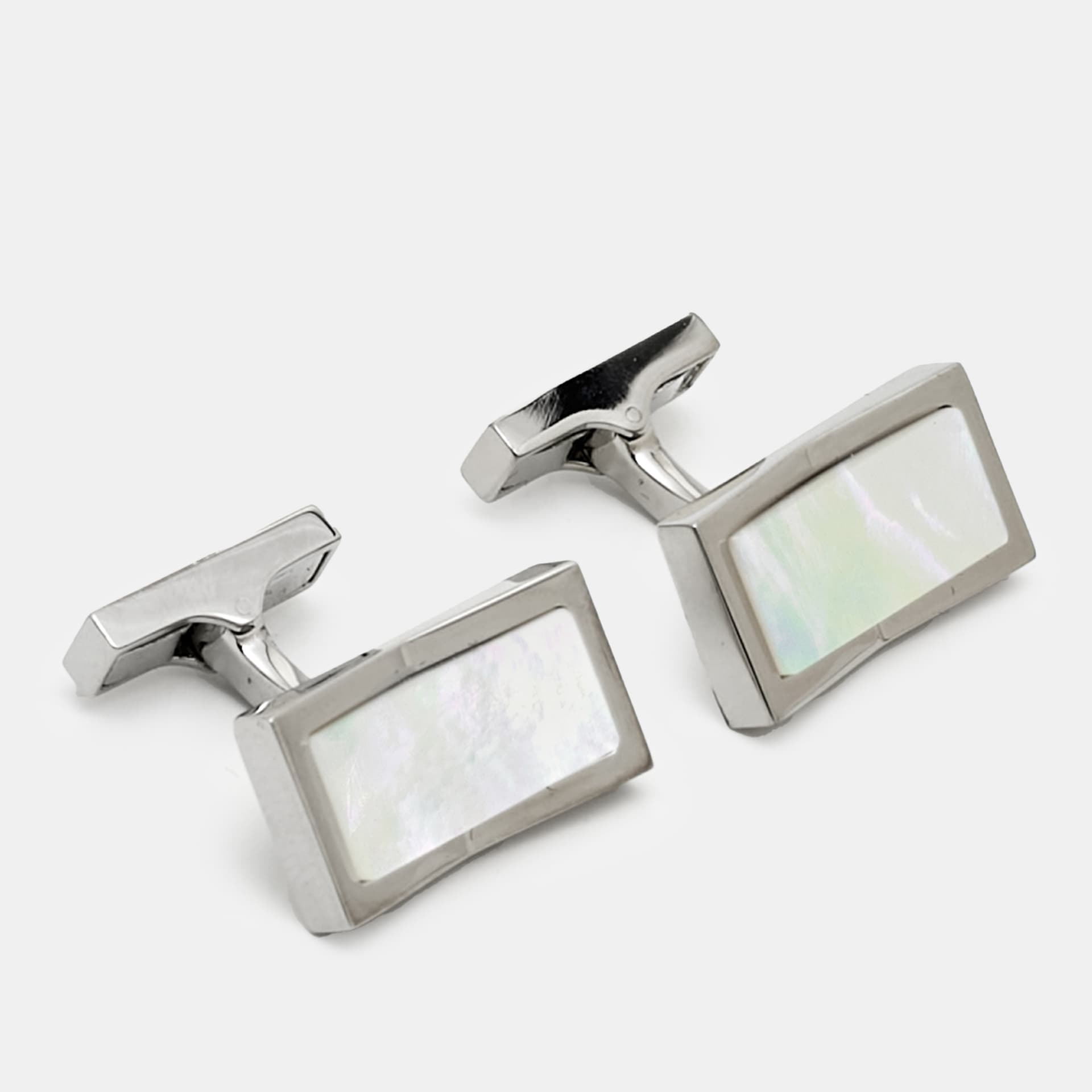 Boss By Hugo Boss Composite Silver Tone Cufflinks