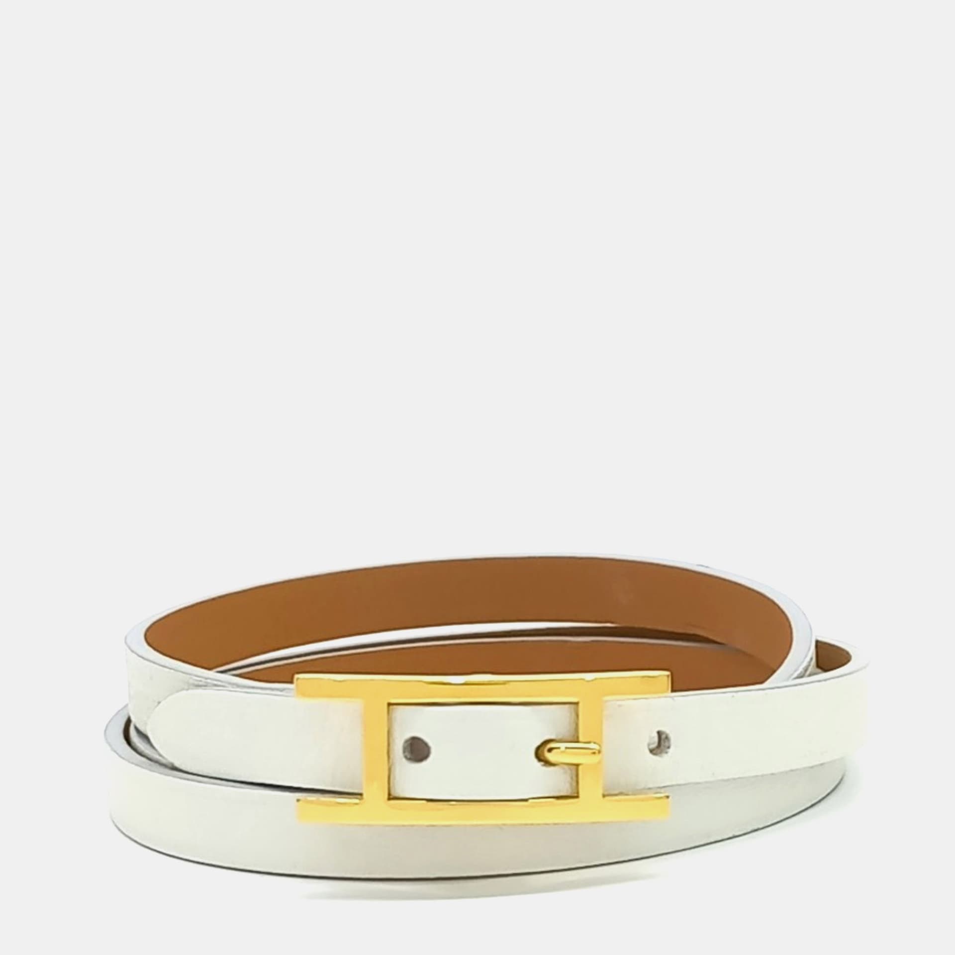 Hermes Leather Hapi 3 Strap Bracelet