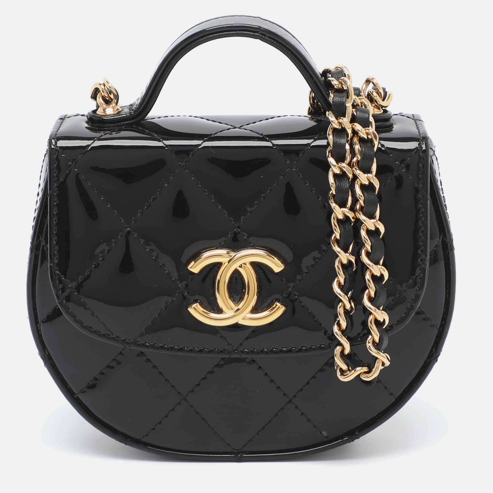 Chanel CC Mini Black Quilted Leather Crossbody Bag