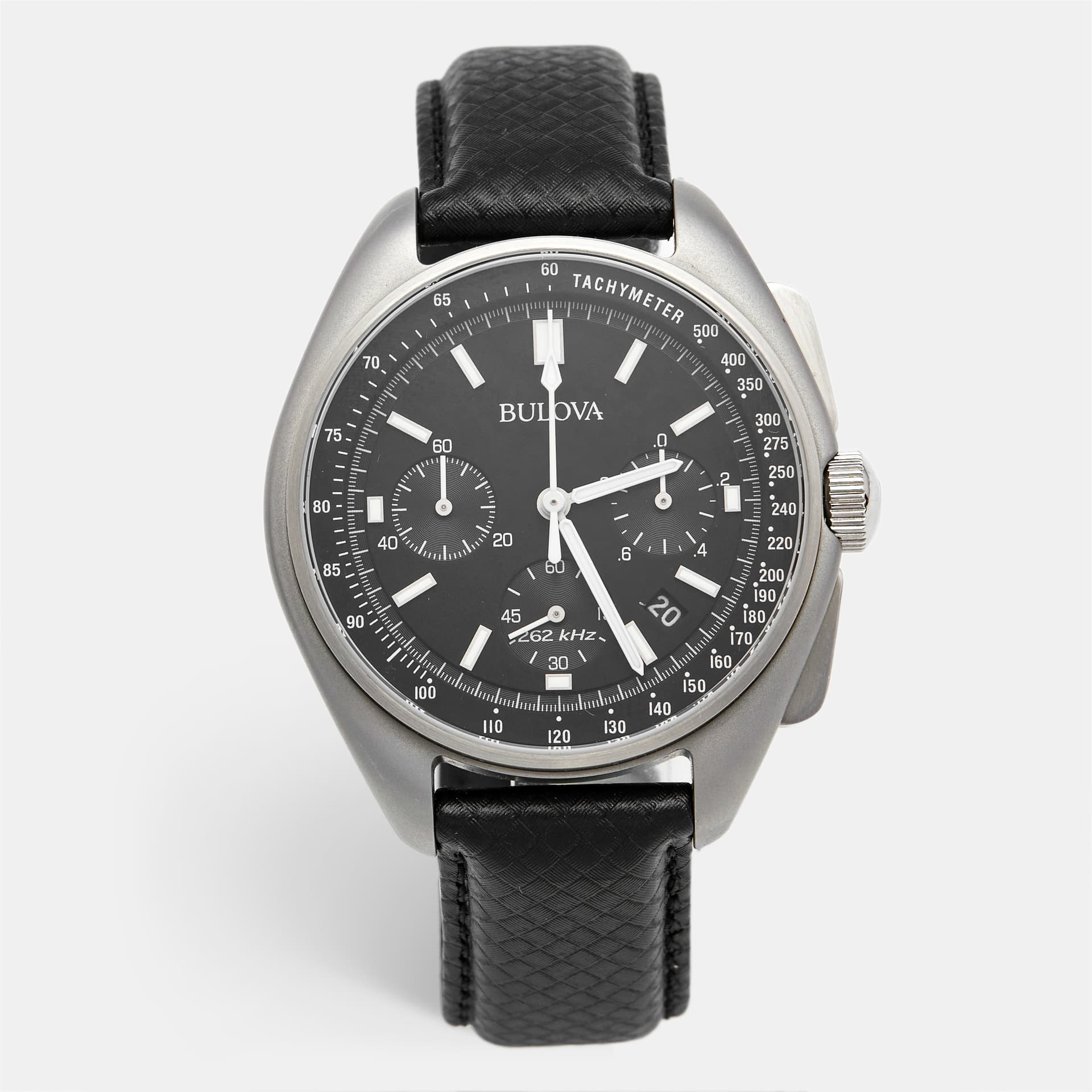 Bulova Lunar Pilot Special Edition 96B251 Black Dial Stainless Steel Men's Wristwatch 45 mm