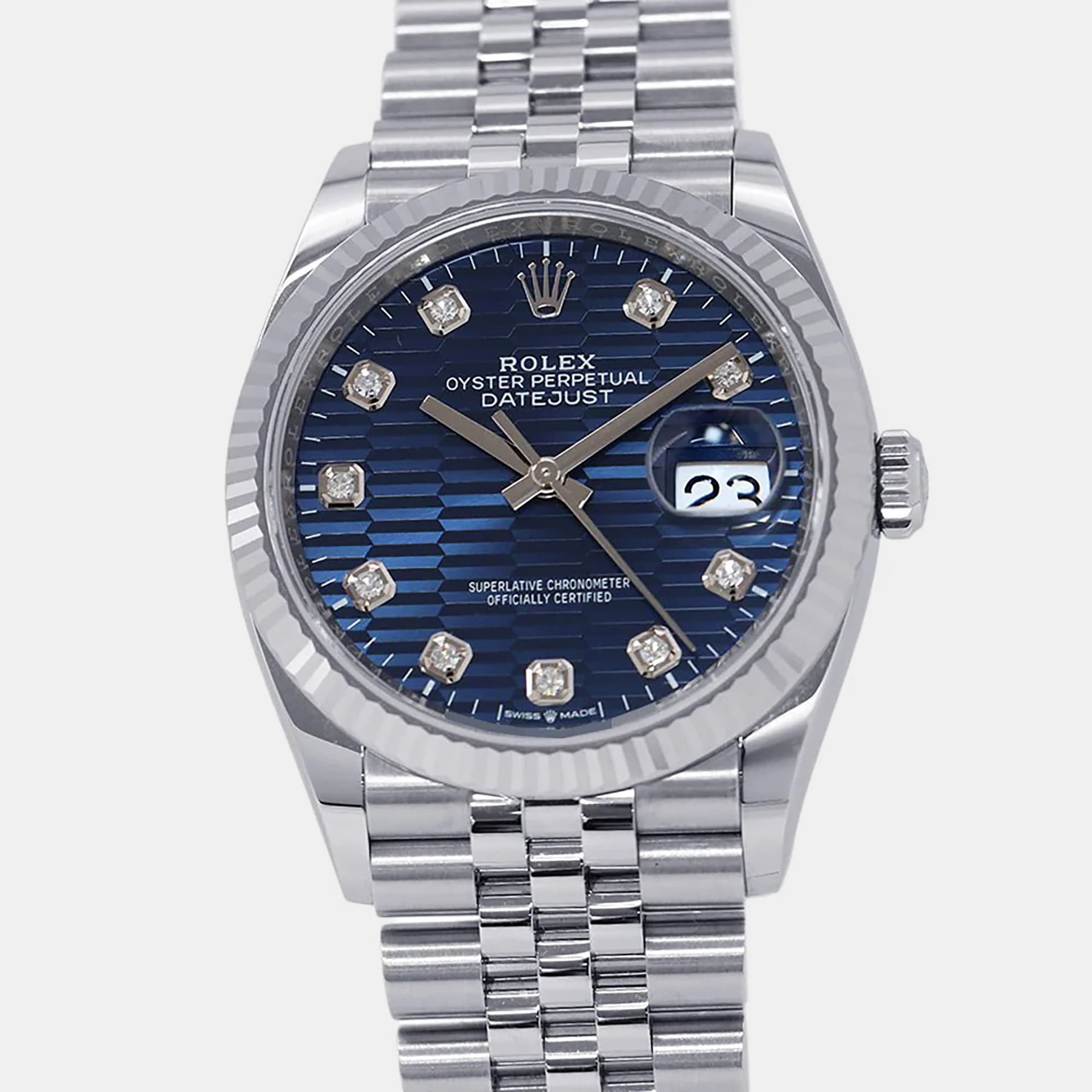 Rolex Datejust 126234G Blue Stainless Steel Automatic Men's Wristwatch 36mm