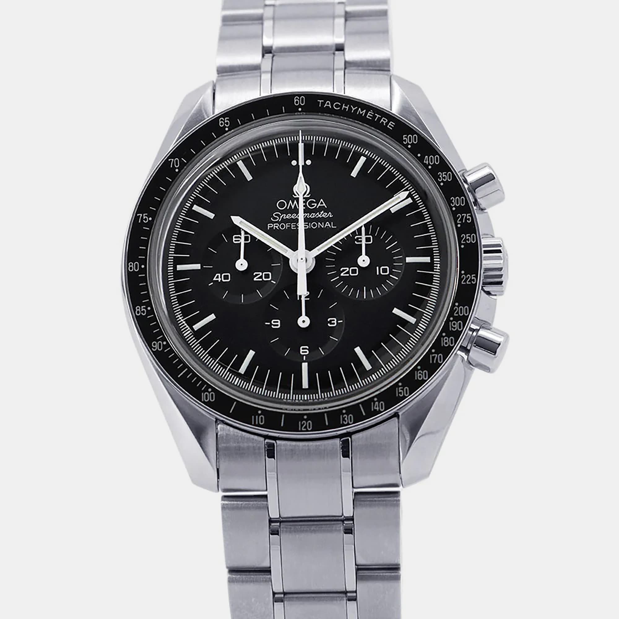Omega Speedmaster Professional Moonwatch 311.30.42.30.01.005 Black Stainless Steel Manual Winding Men Wristwatch 42mm
