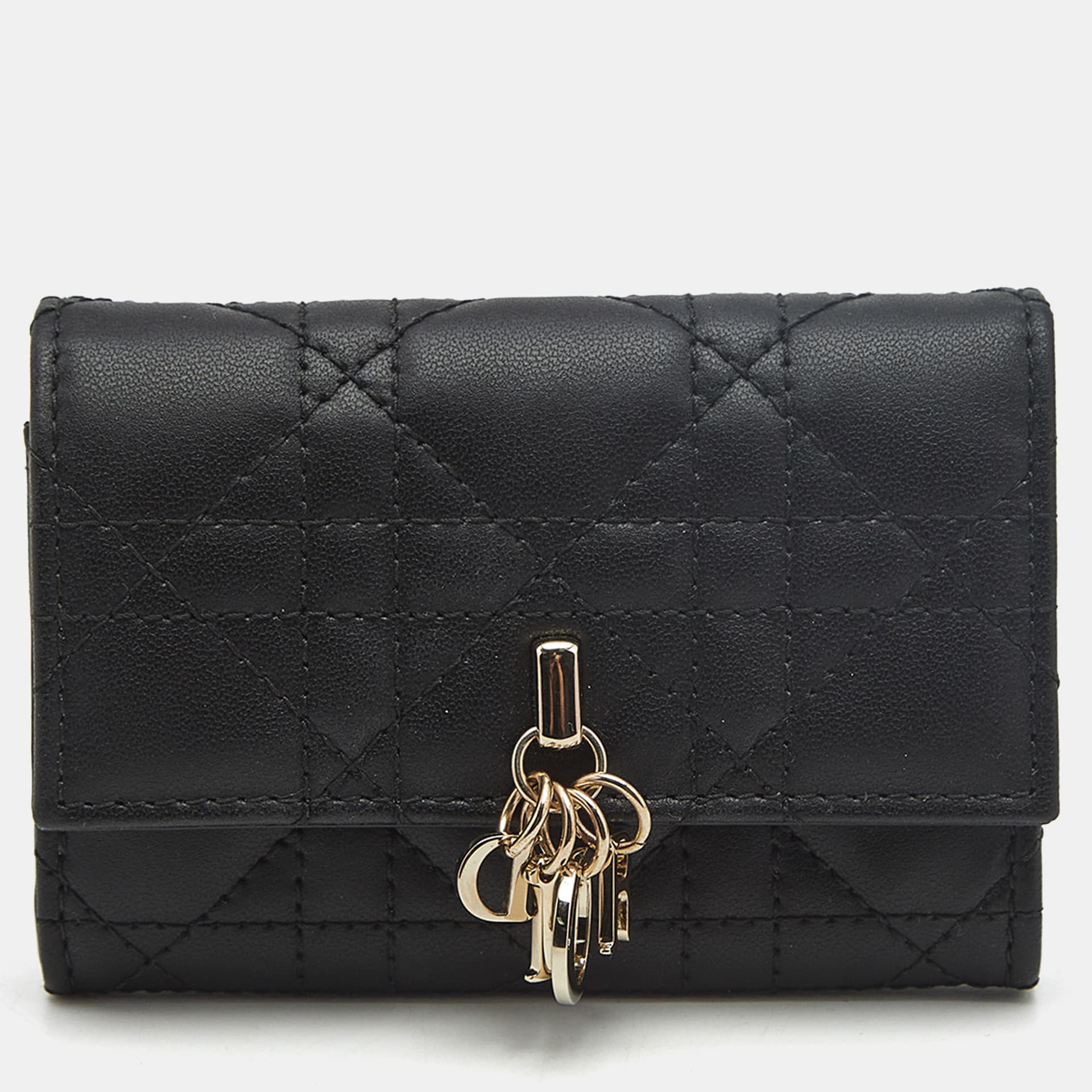Dior My Dior Glycine Black Cannage Leather Wallet