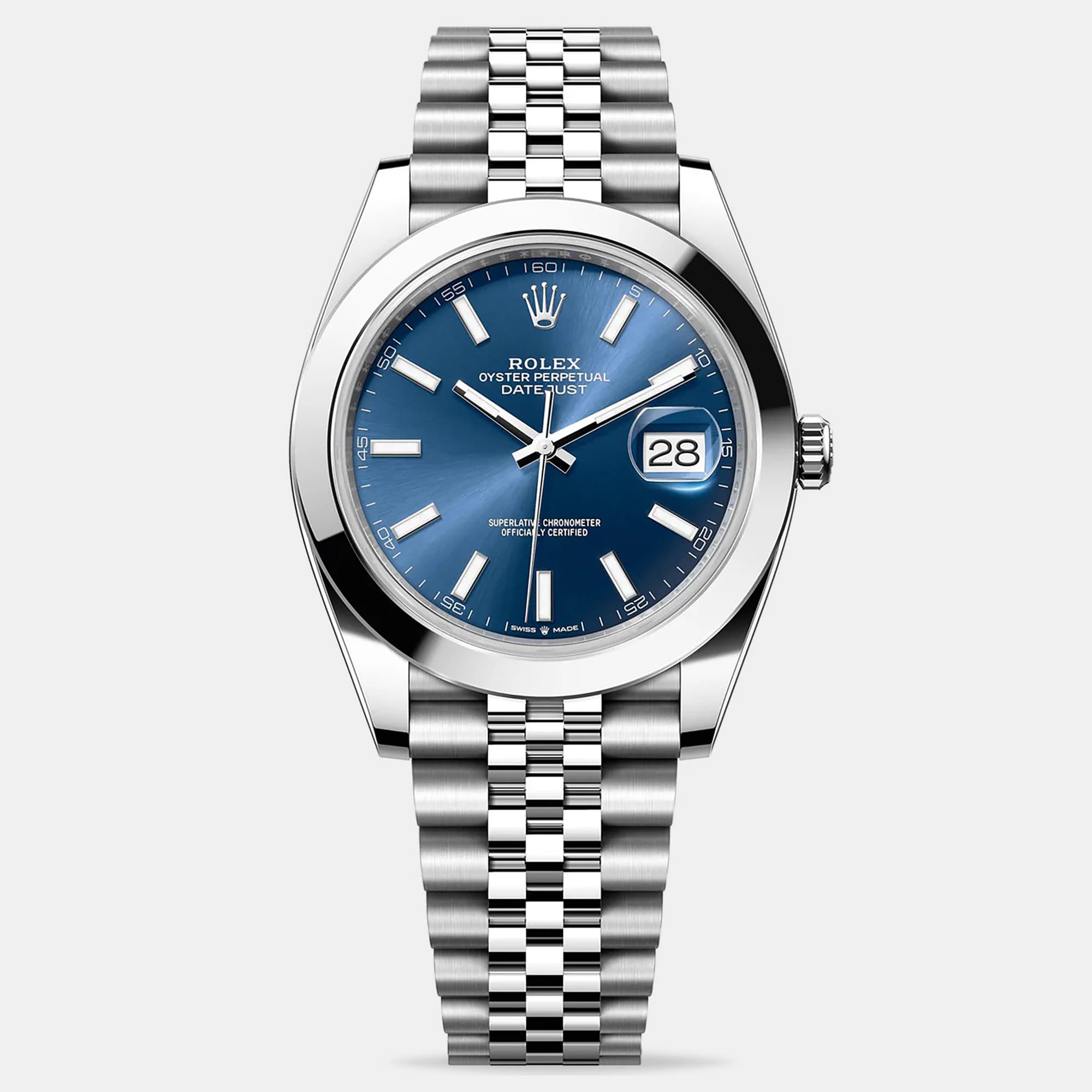 Rolex Datejust 126300-0002 Blue Index Men's Wristwatch 41mm