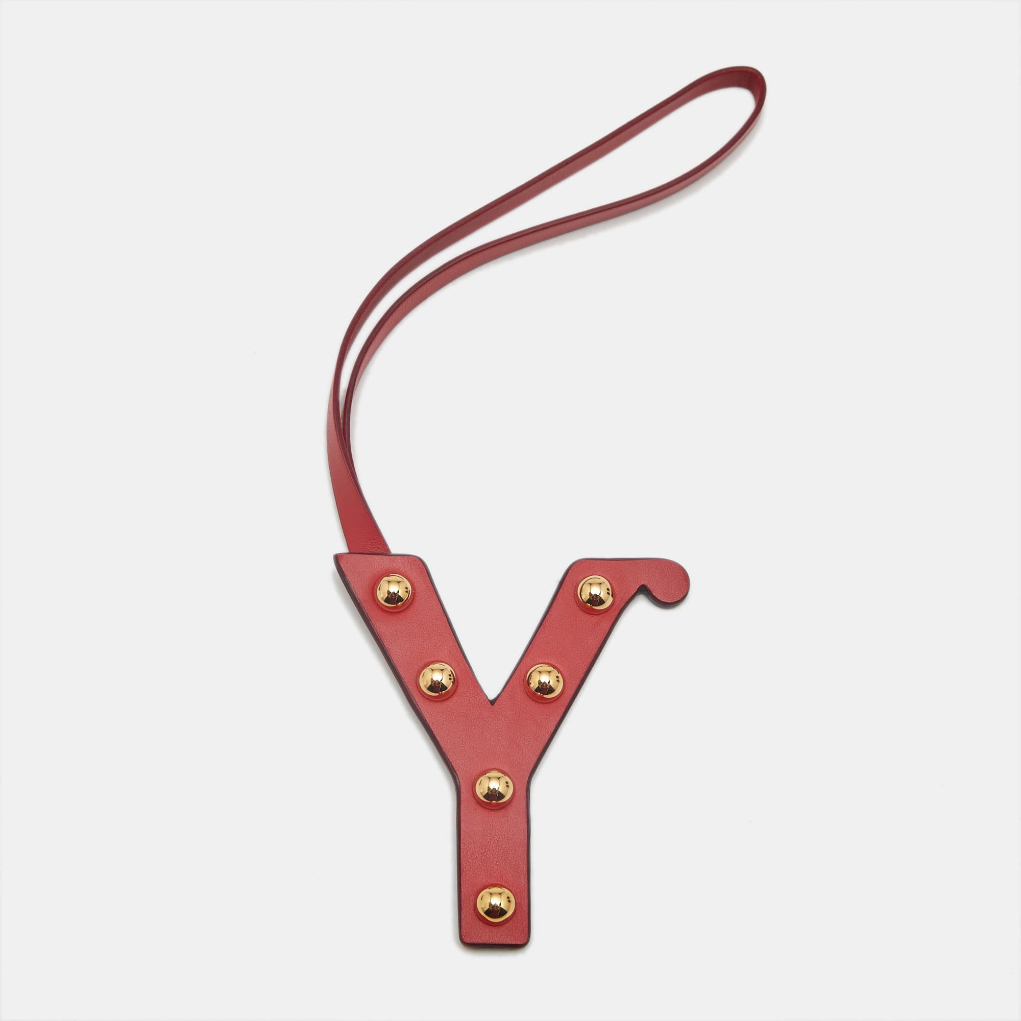Burberry Alphabet Y Bag Charm Red Leather