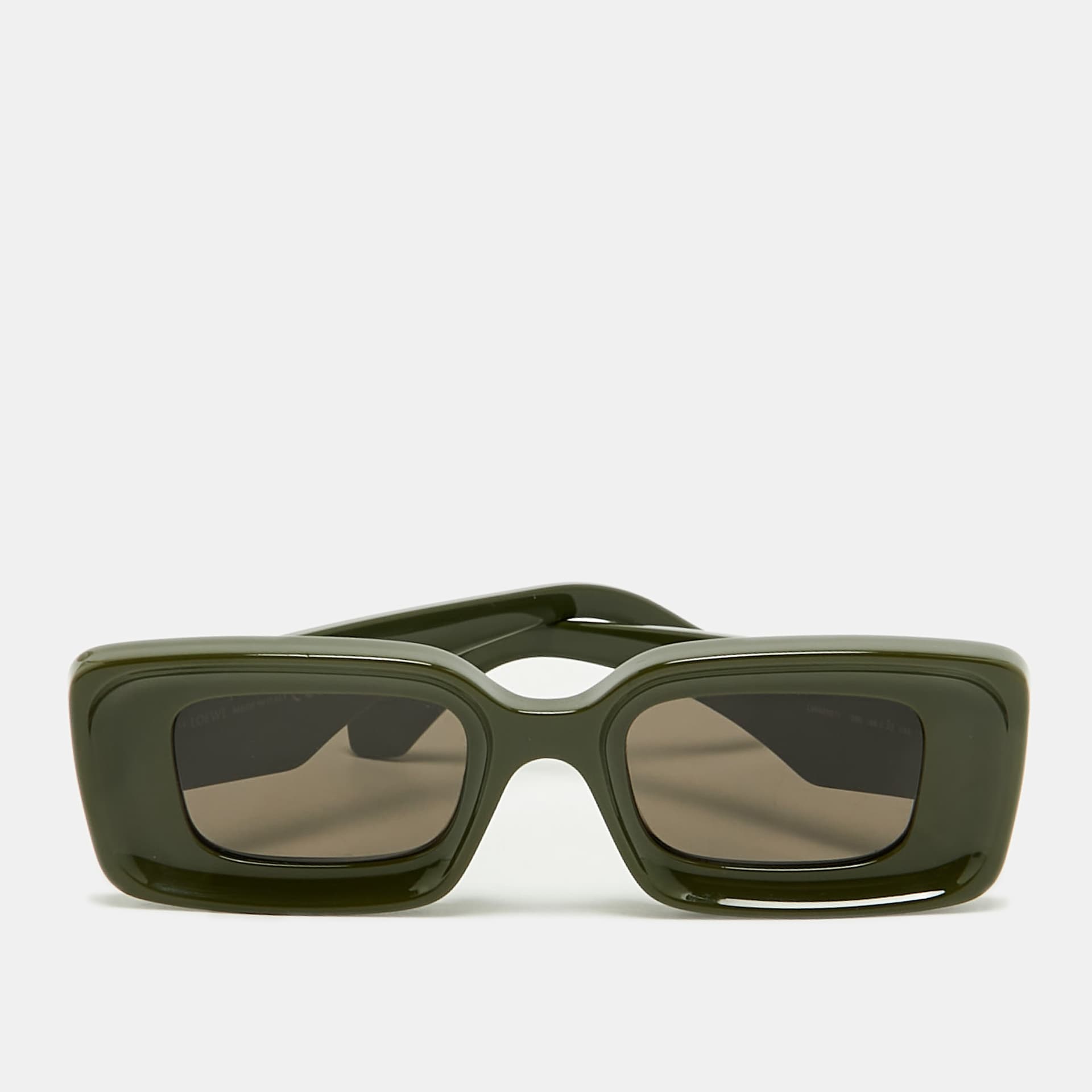 Loewe Green LW40101I Anagram Rectangle Sunglasses