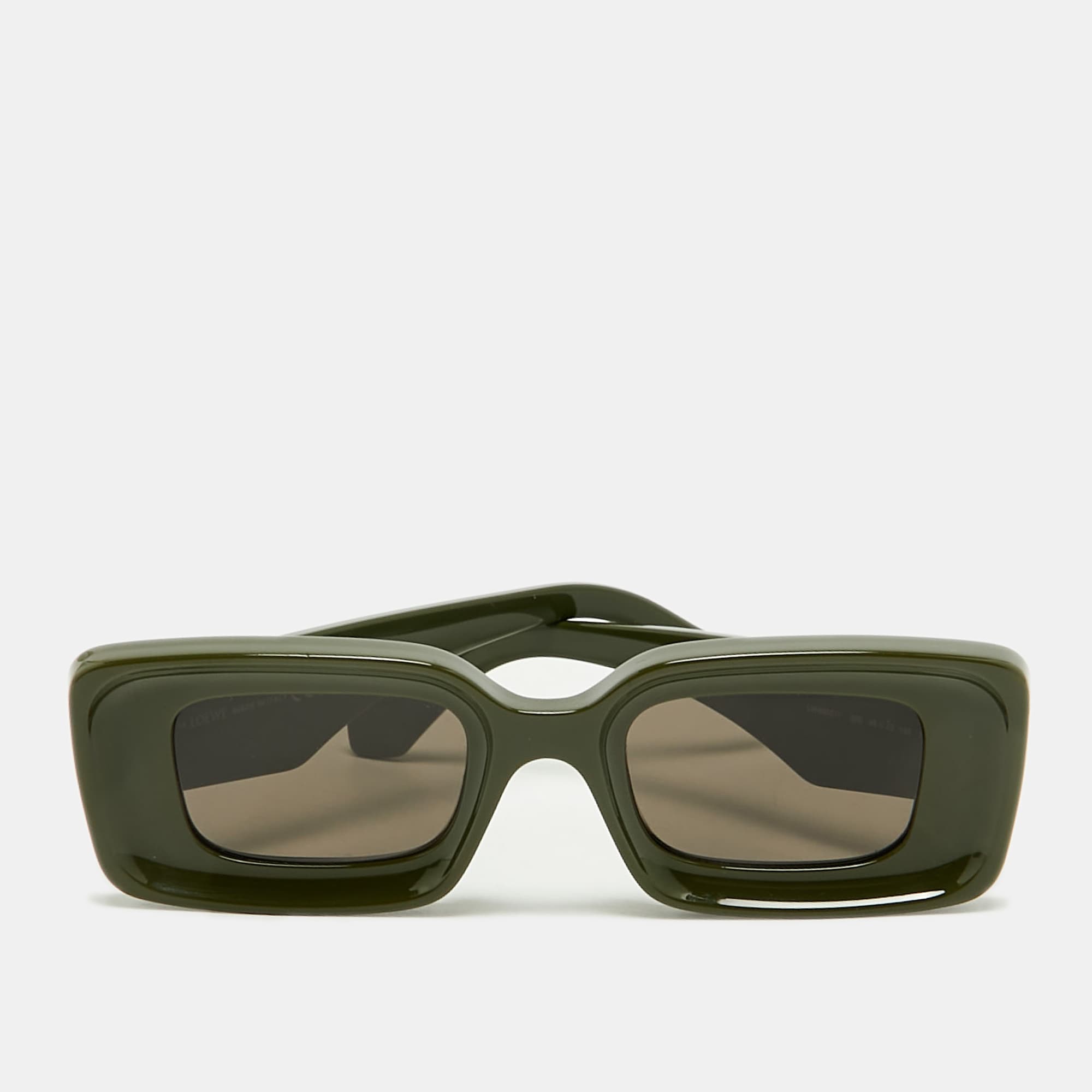 Loewe Green LW40101I Anagram Rectangle Sunglasses