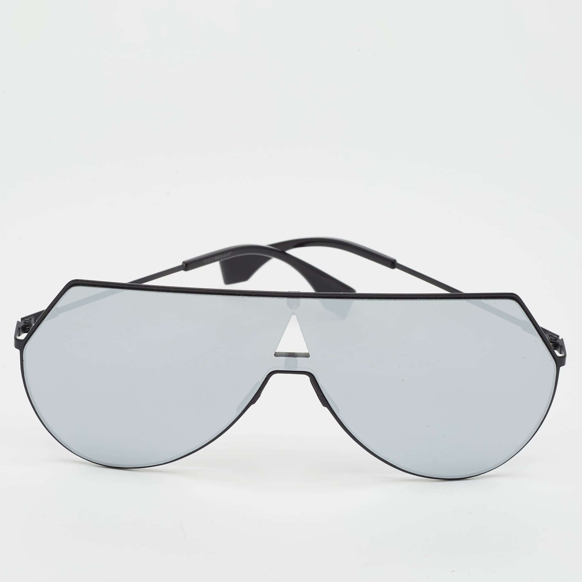 Fendi Grey/Black Mirrored FF0193/S Shield Sunglasses