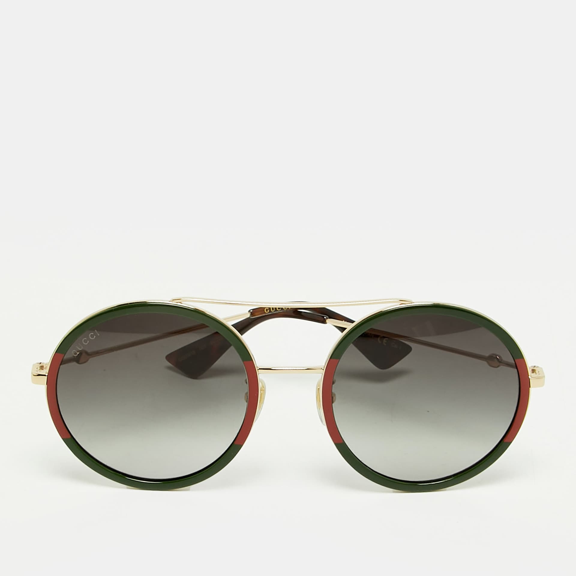 Gucci Green Gradient GG0061S Round Sunglasses