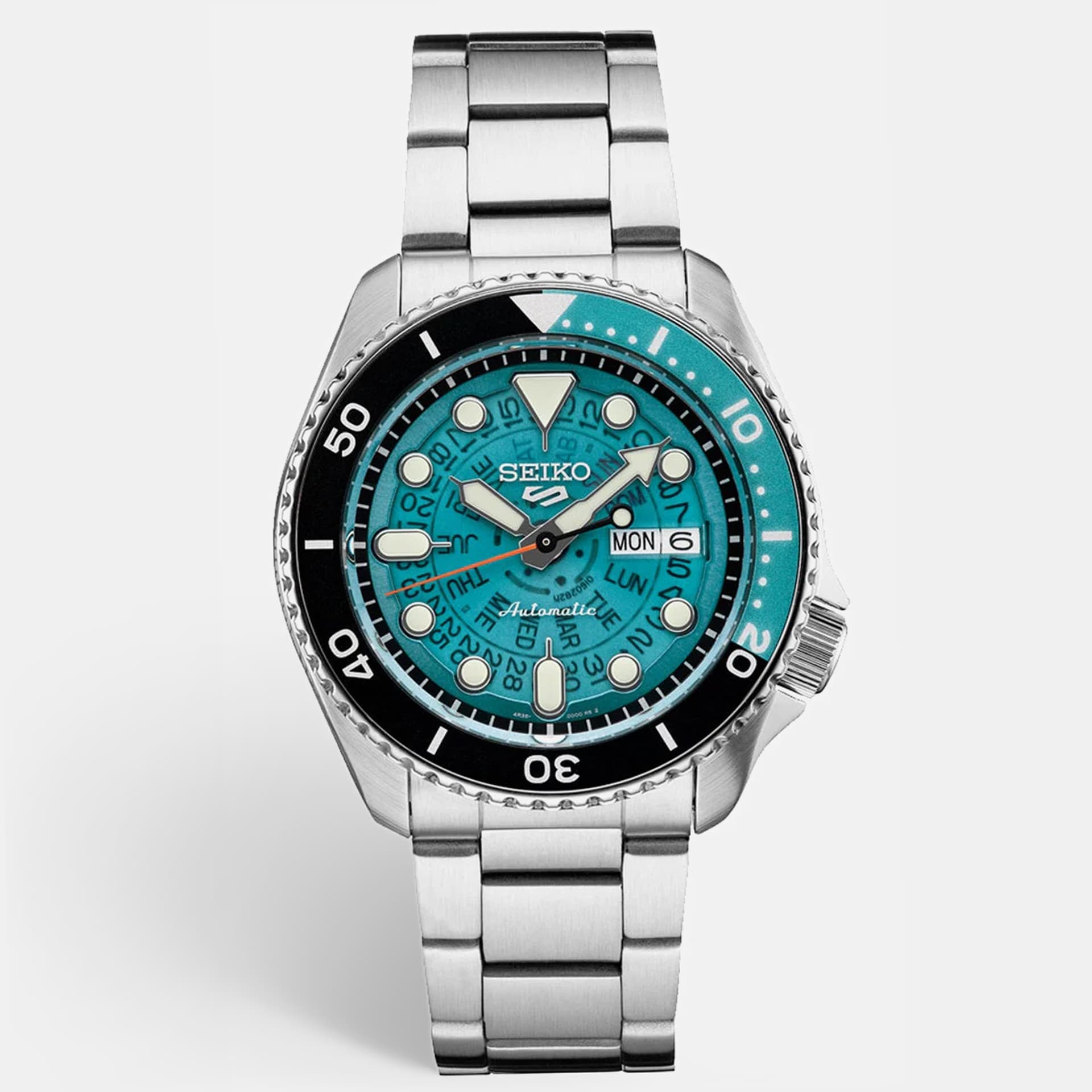 Seiko 5 Sport SRPJ45K1 Teal Dial Stainless  Steel Men's Wristwatch 42.50mm