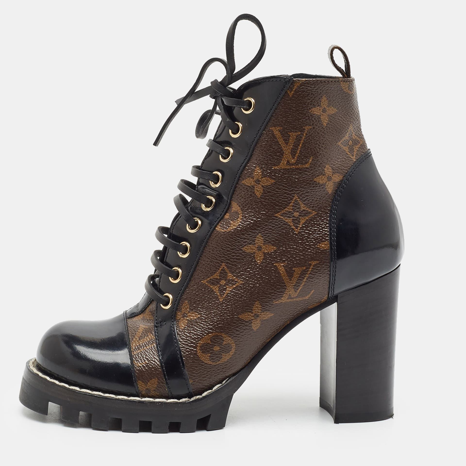 Louis Vuitton Star Trail Size 37 Brown/Black Monogram Canvas and Leather Ankle Boots