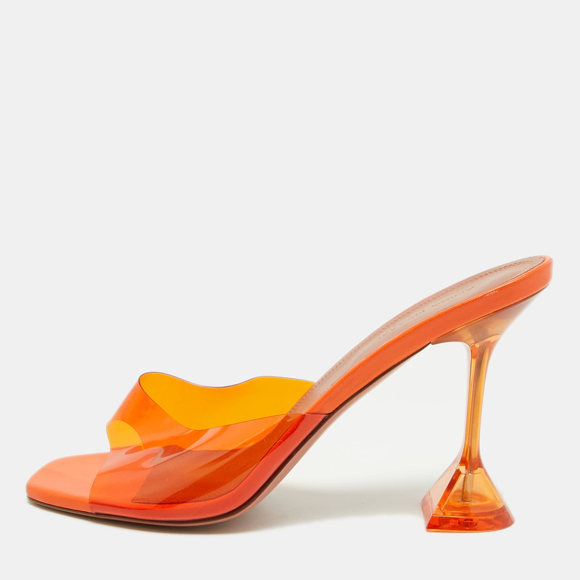 Amina Muaddi lupita Size 41 Orange PVC Slide Sandals