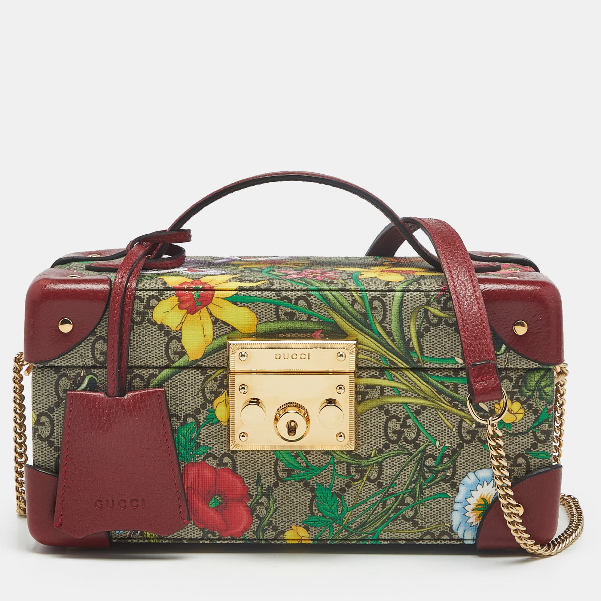 Gucci Ophidia Jewelry Box Flora GG Supreme Canvas and Leather