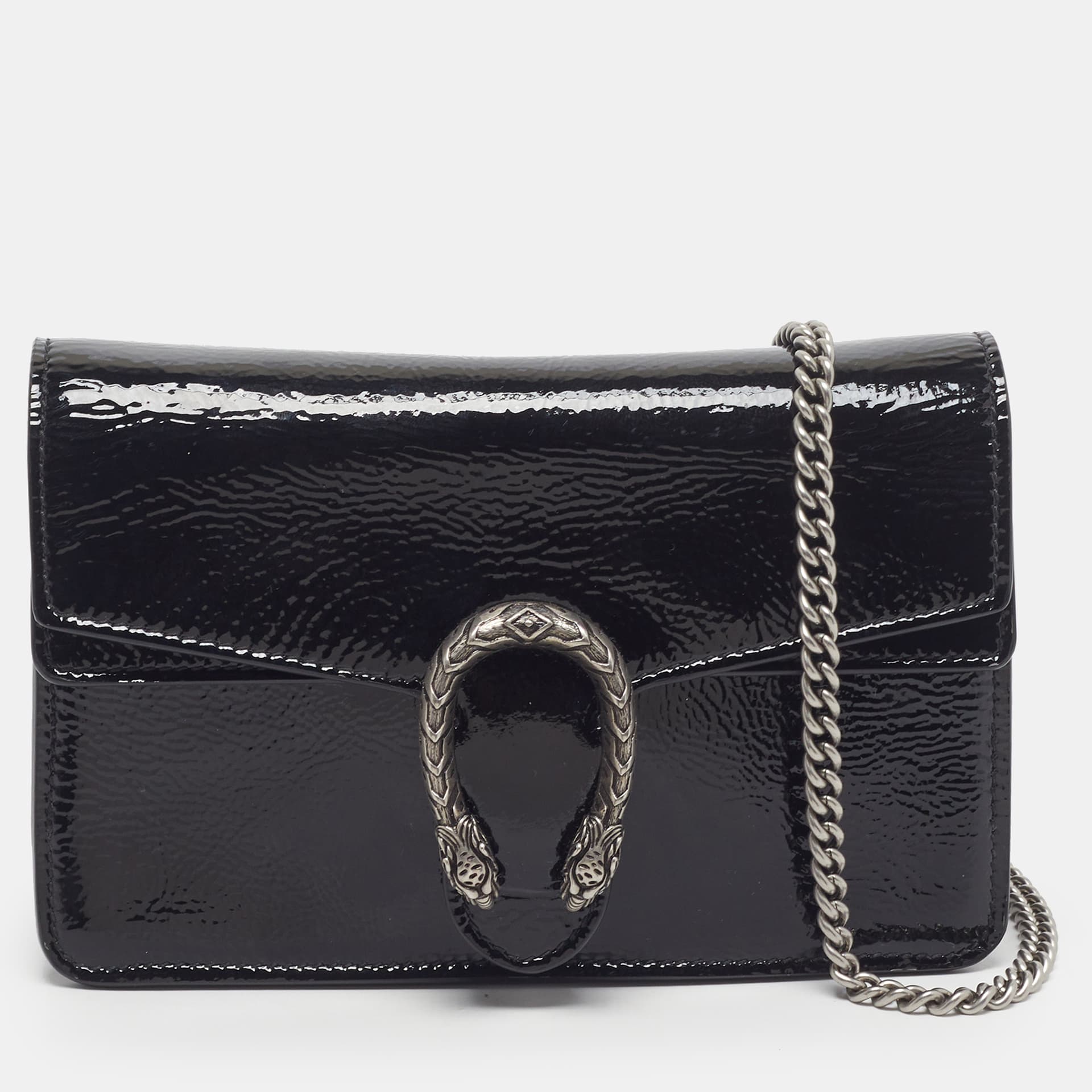 Gucci Dionysus Mini Black Patent Leather Shoulder Bag
