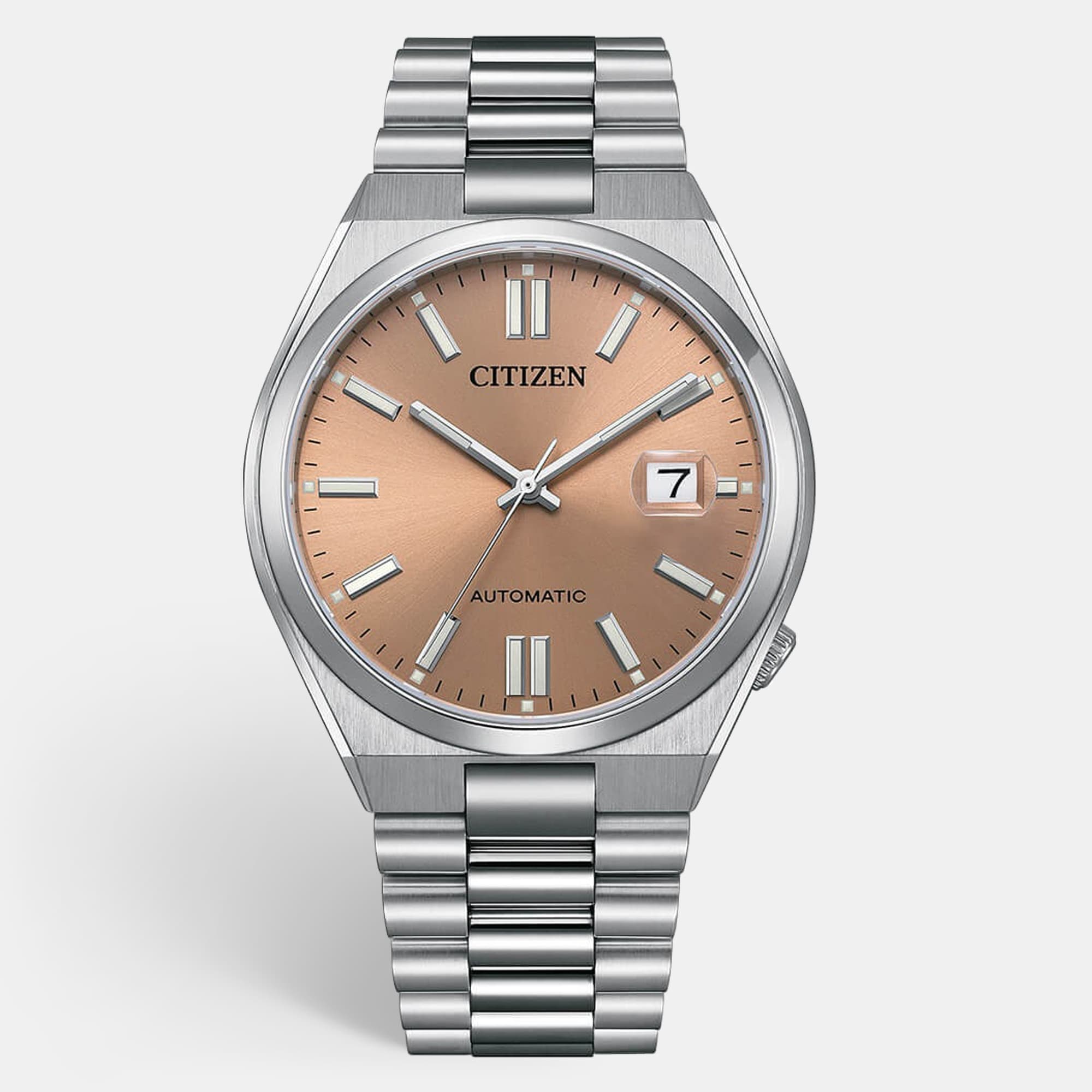 Citizen Tsuyosa NJ0159-86Z Salmon Dial Stainless Steel Men's Wristwatch 40mm