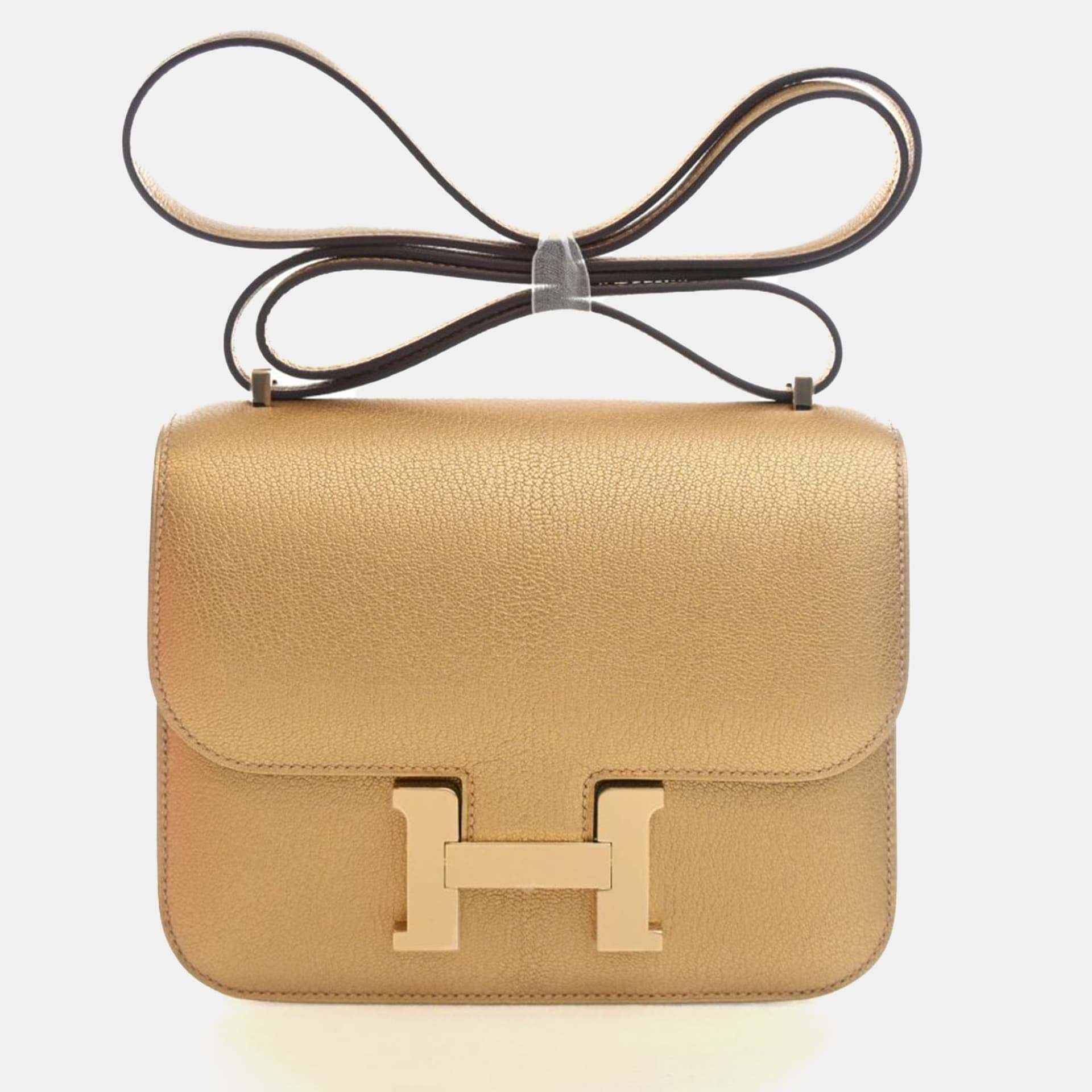 Hermes Constance 18 Bronze Dore Chevre Chamkila Leather Shoulder Bag