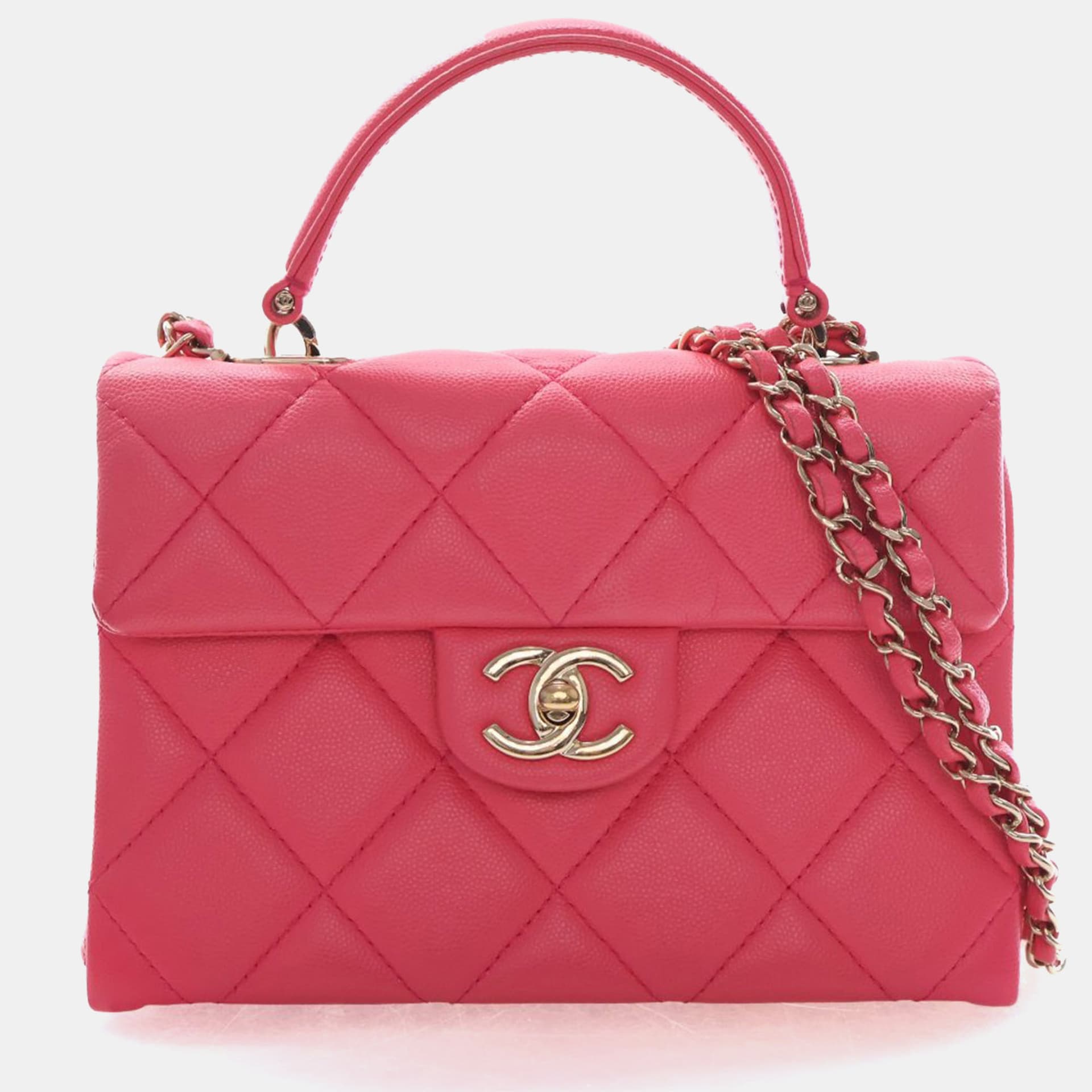 Chanel Mini Caviar Retro Twist Top Handle Flap Bag