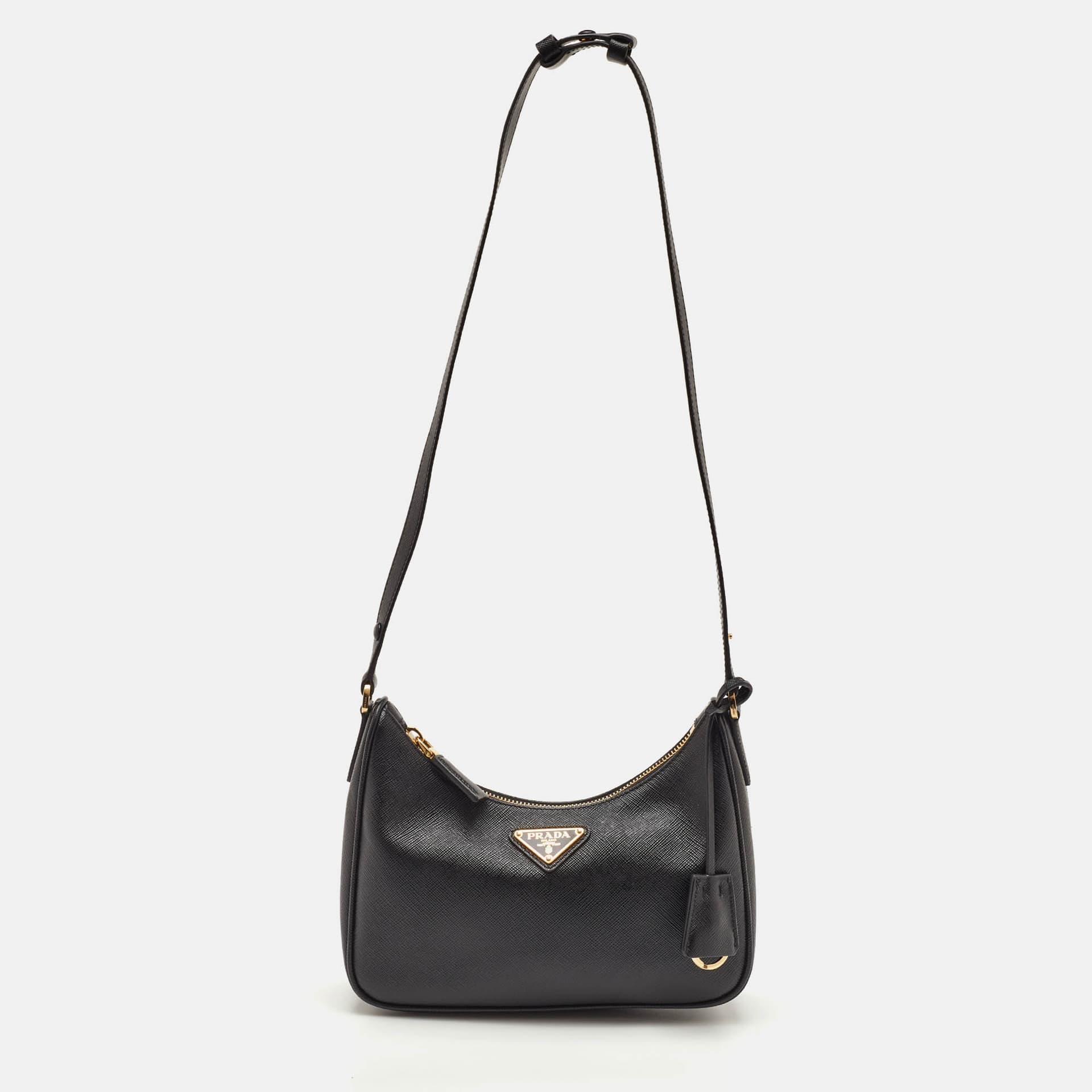 Prada Re-edition Black Saffiano Leather Shoulder Bag