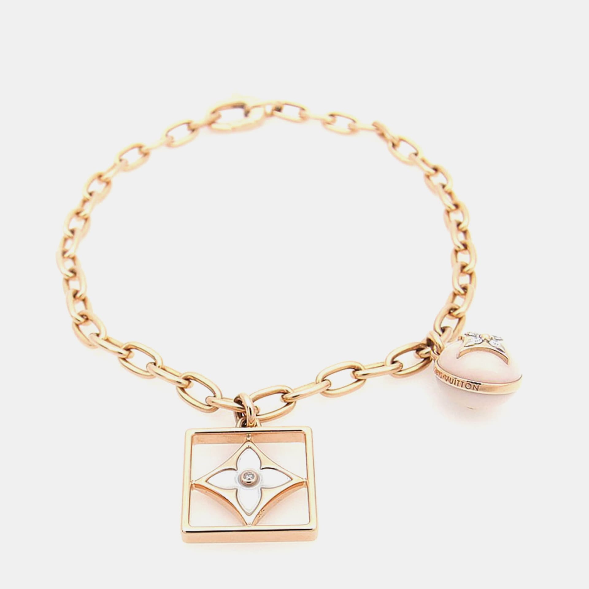 Louis Vuitton 18k Rose Gold Diamond Mother of Pearl, Opal B Blossom Bracelet