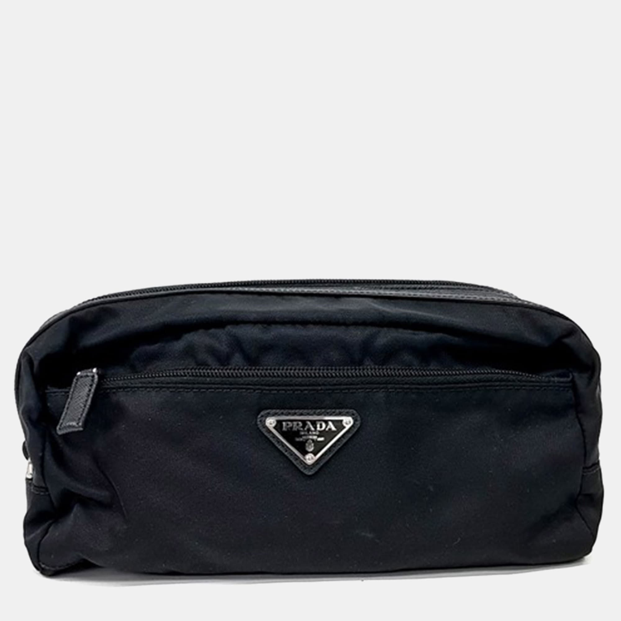 Prada Black Nylon Travel Pouch