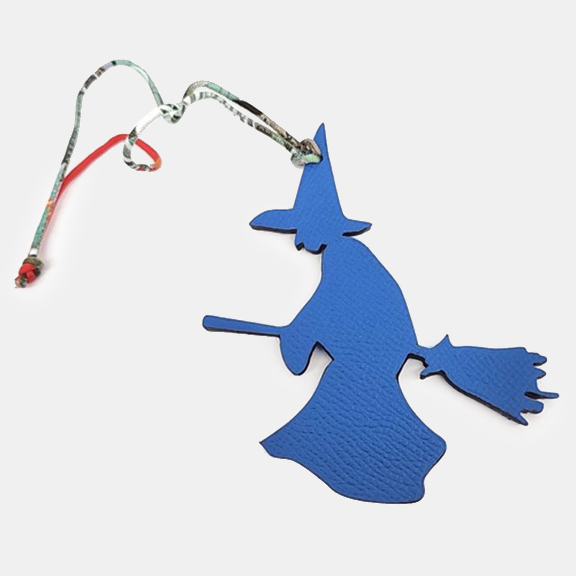 Herm&egrave;s Blue Leather  Petit H bag charm