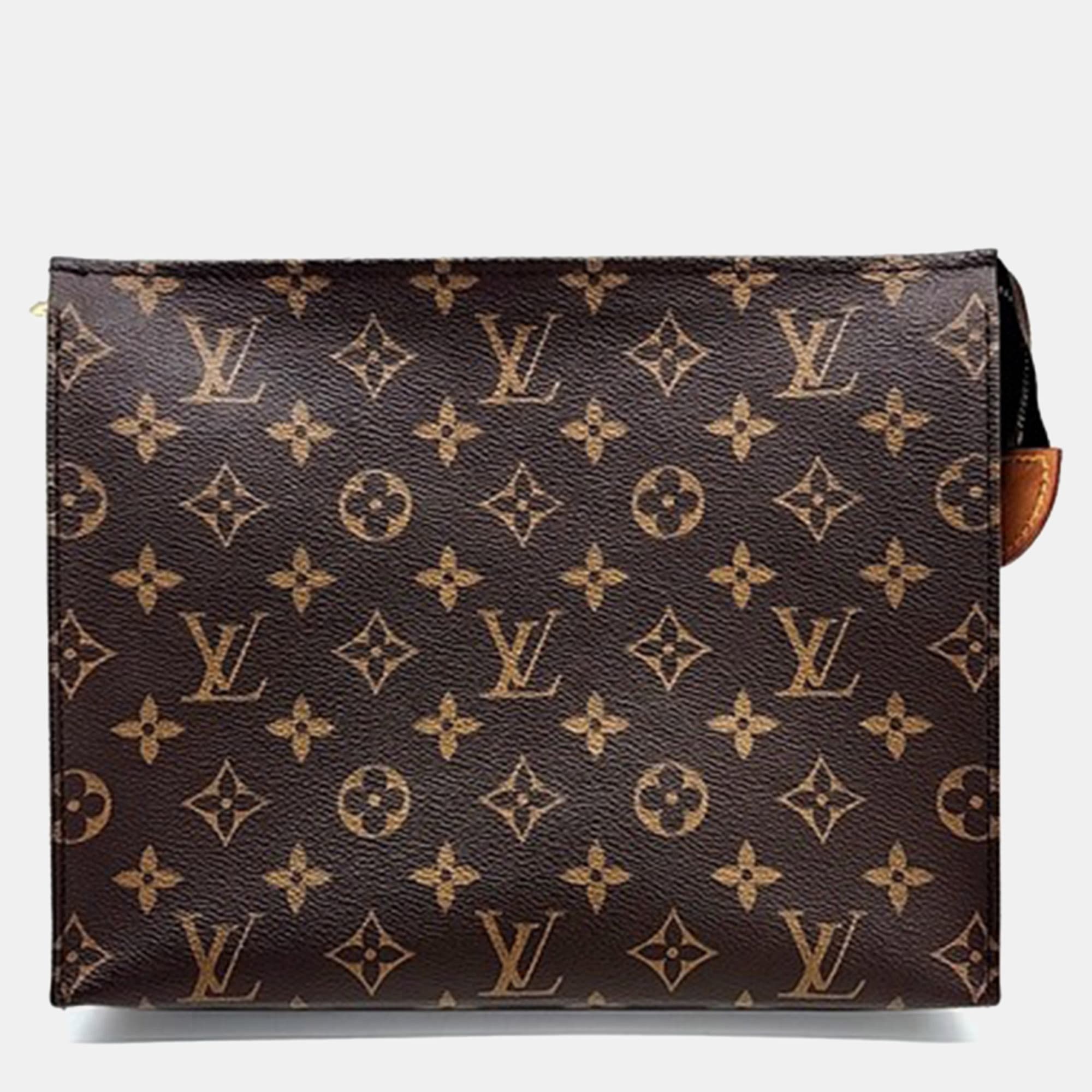 Louis Vuitton Brown Monogram Pochette Toilette 26