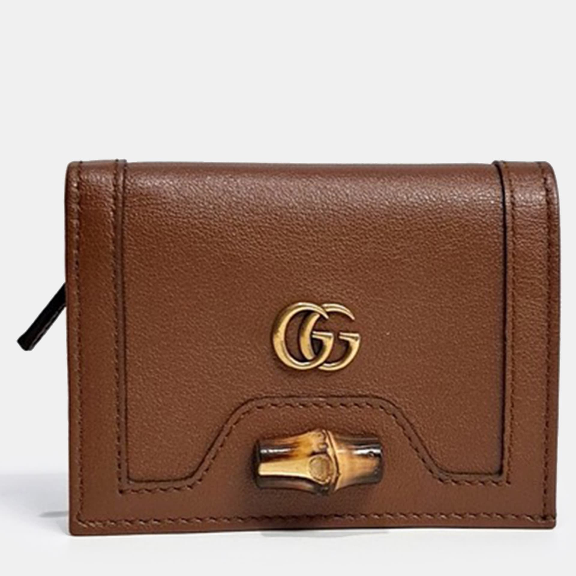 Gucci Brown Leather Diana Wallet (658244)