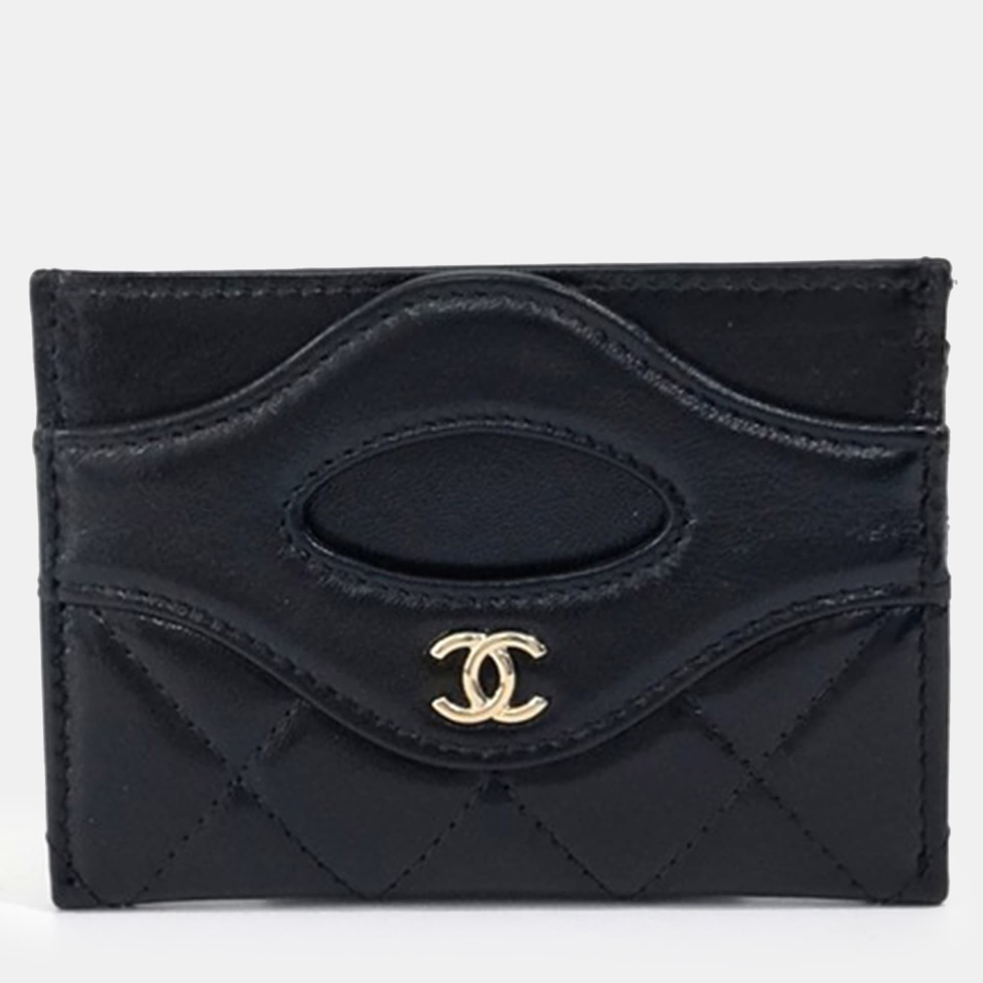 Chanel Black Leather 31 Shopping Card Holder